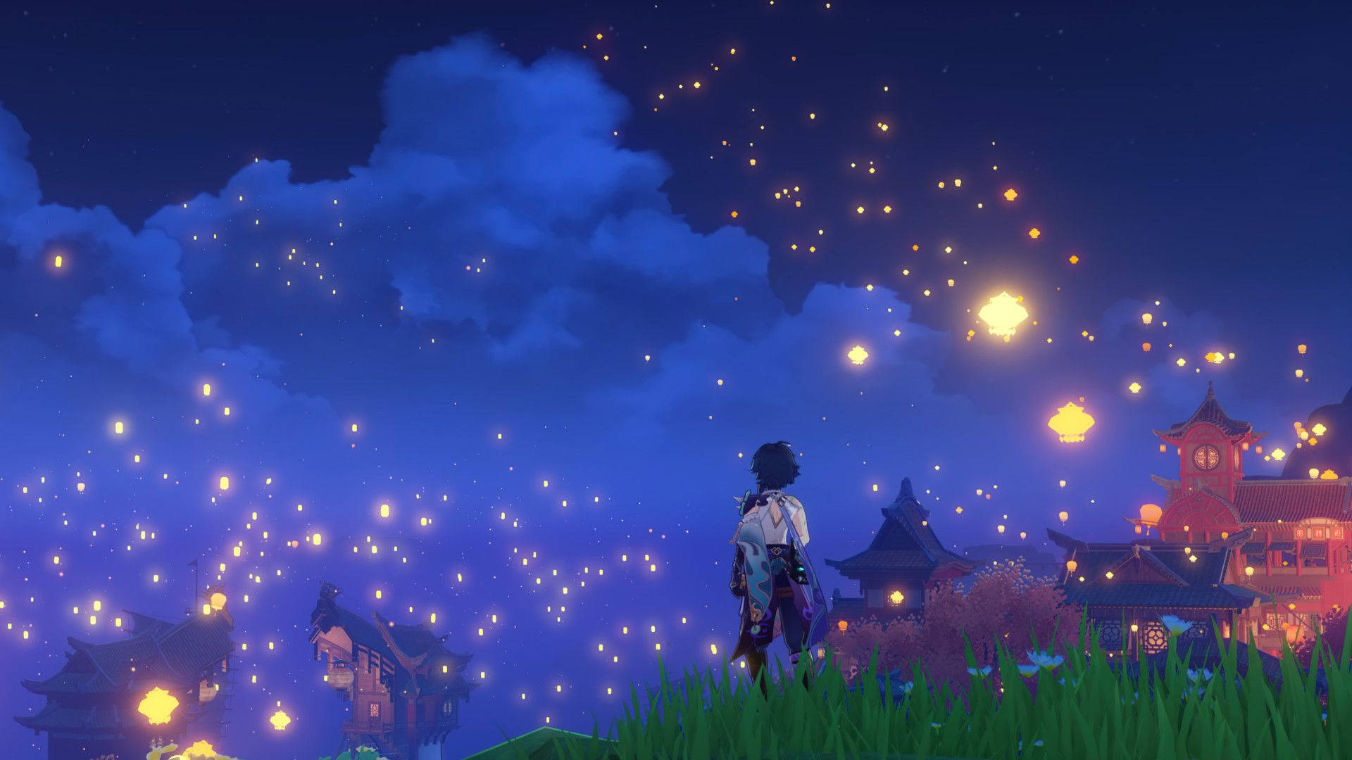 Xiao Lantern Festivali İzliyor Video Oyunu Duvar Kağıdı