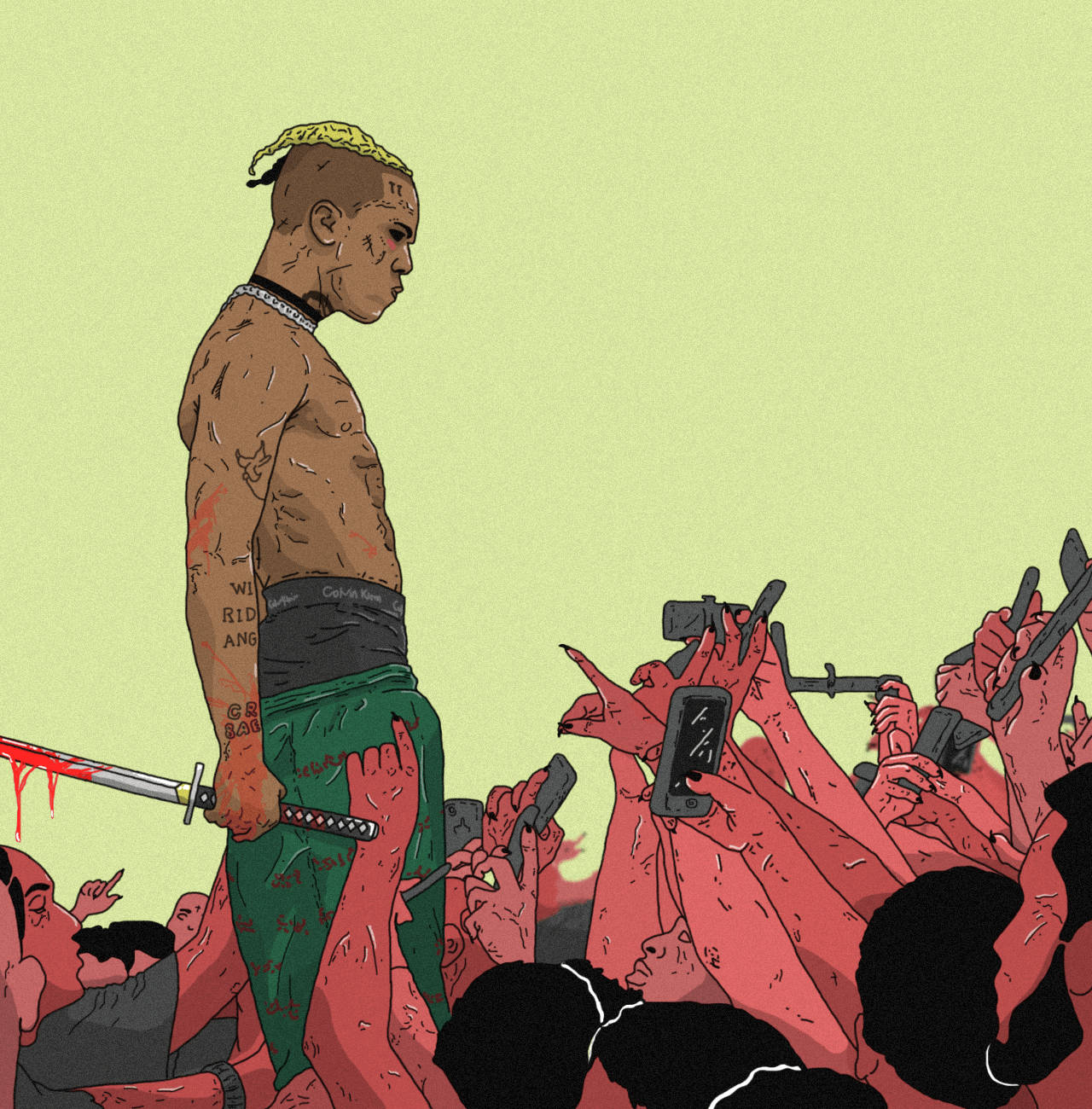 Xxxtentacion Anime Kalabalıkta Duvar Kağıdı