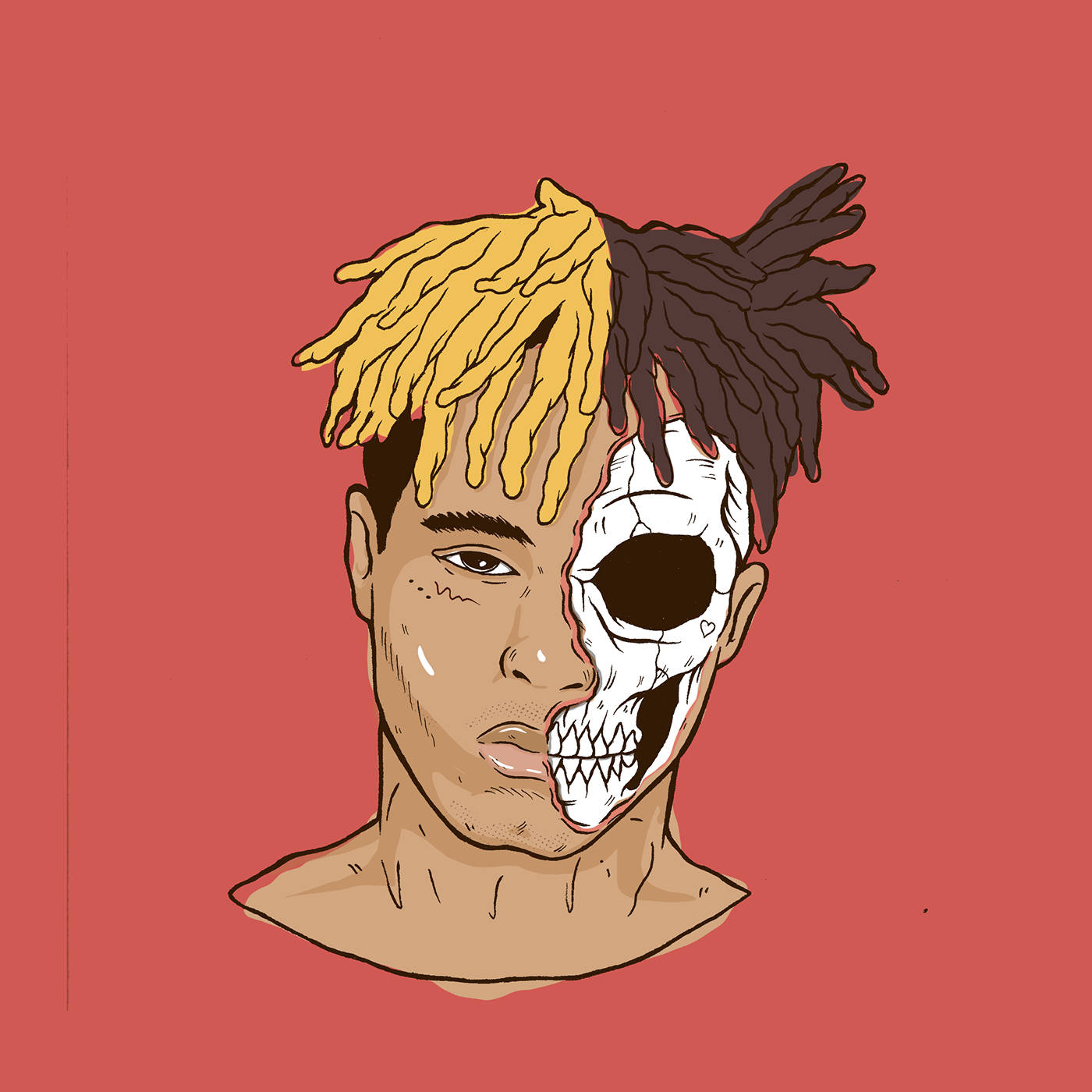Xxxtentacion Anime Tarzı Sanat Eseri Duvar Kağıdı