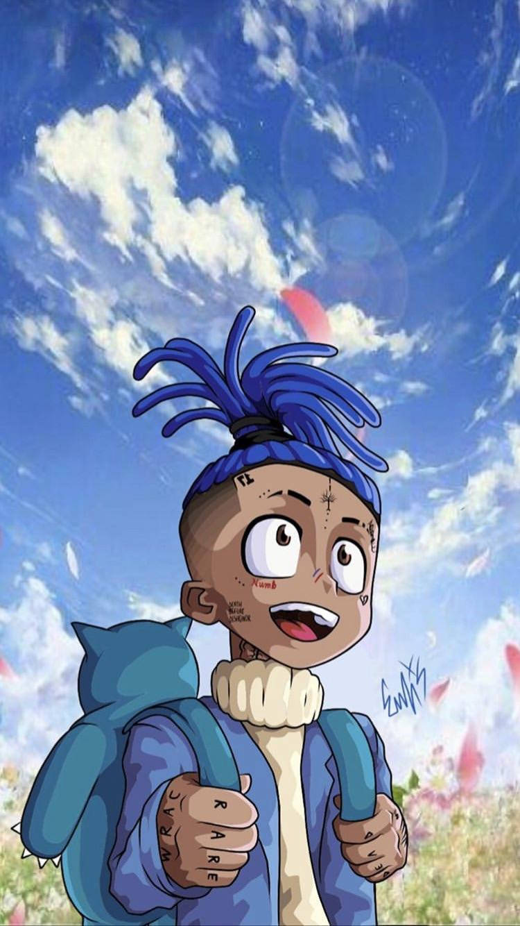 Xxxtentacion Anime Mavi Ceketli Duvar Kağıdı