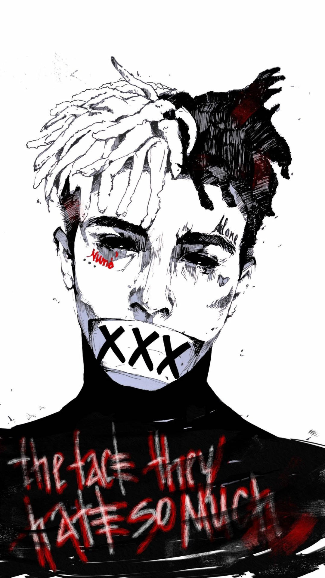 Xxxtentacion Anime Çizimi Duvar Kağıdı