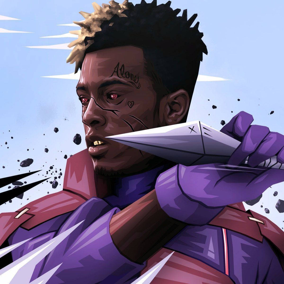 Xxxtentacion Anime Naruto'nun Kunai'si Duvar Kağıdı