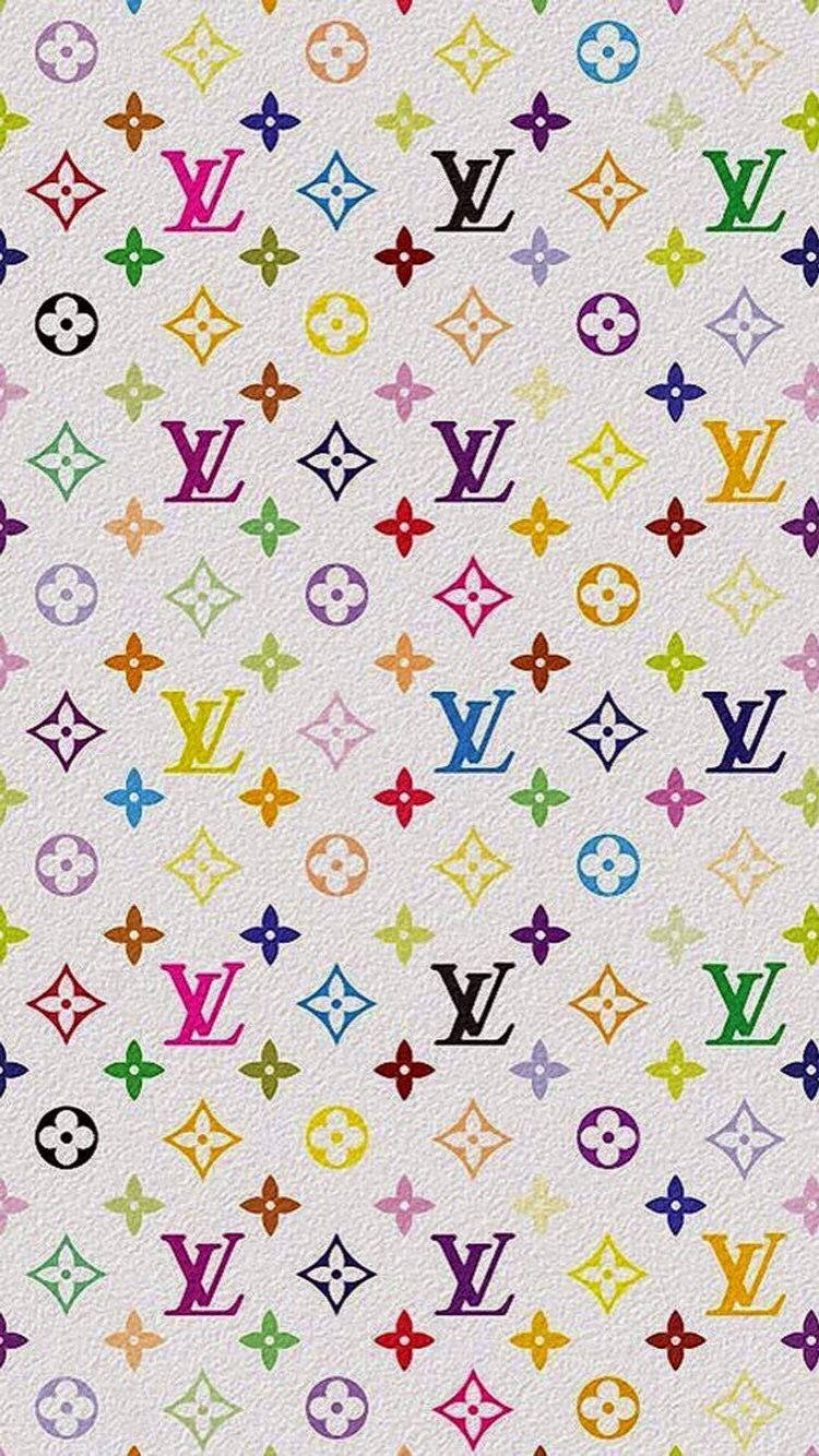 Y2k Estetiği Lv Monogram Logosu Duvar Kağıdı