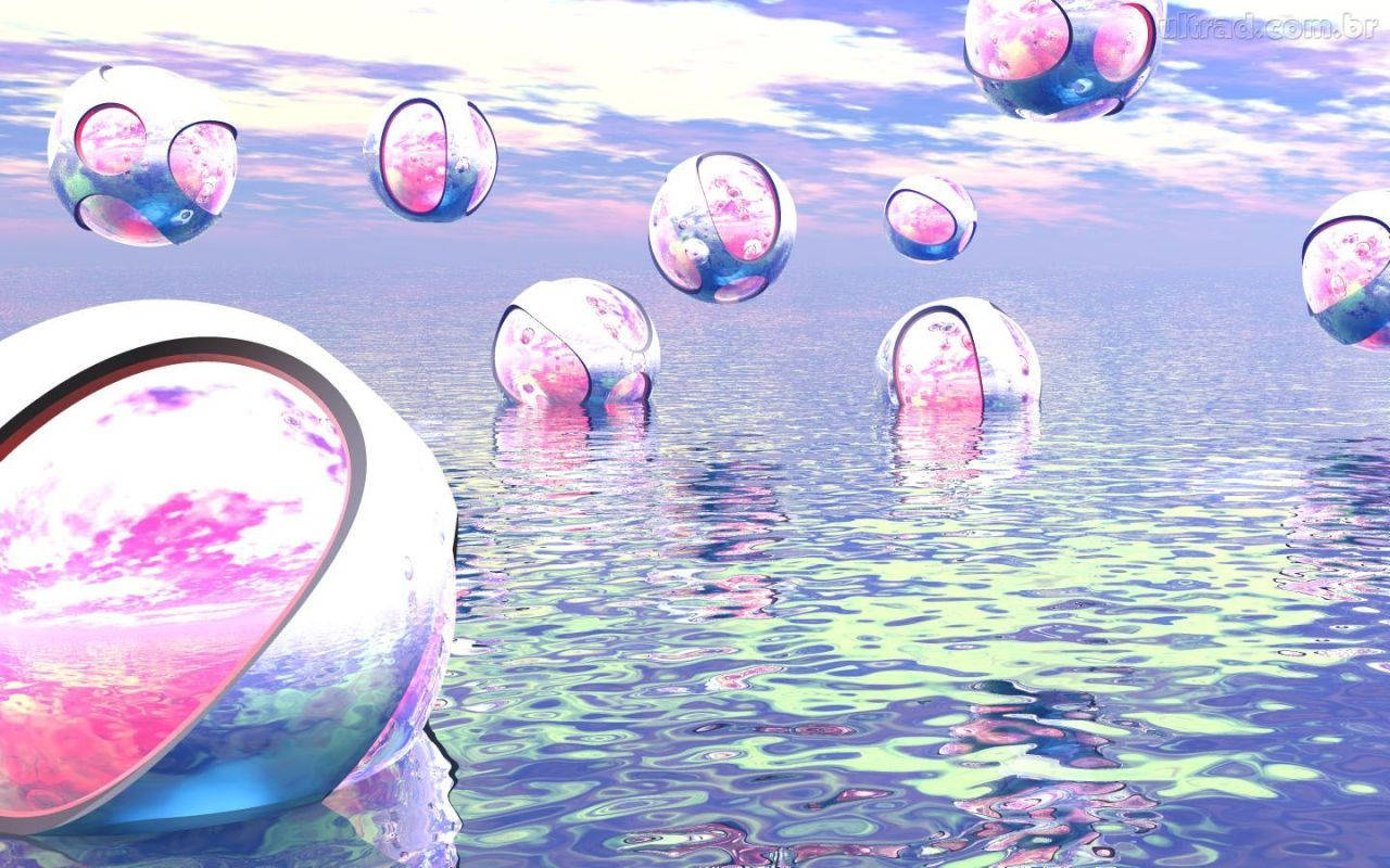 Y2k Estetiği Pembe Küreler Duvar Kağıdı