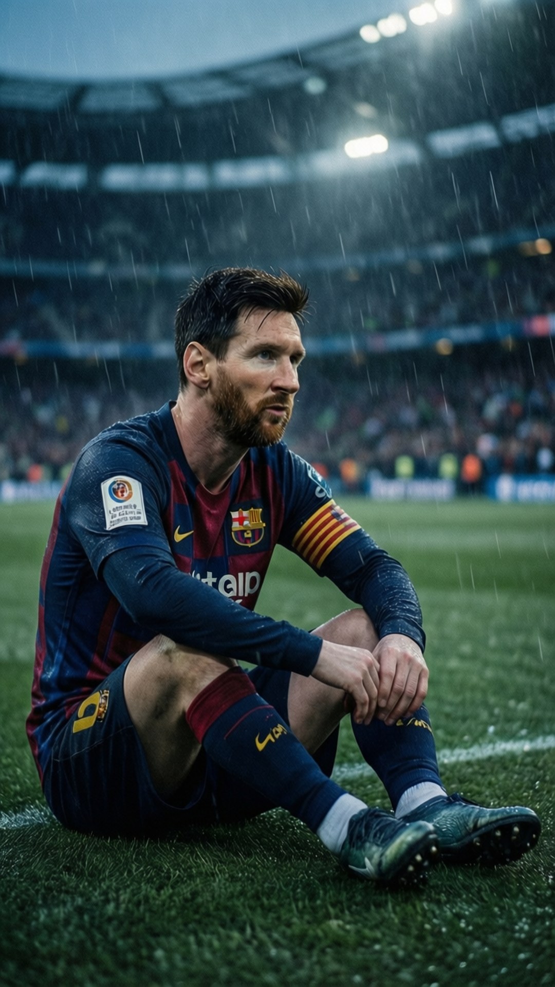 Yağmurda Messi Duvar Kağıdı