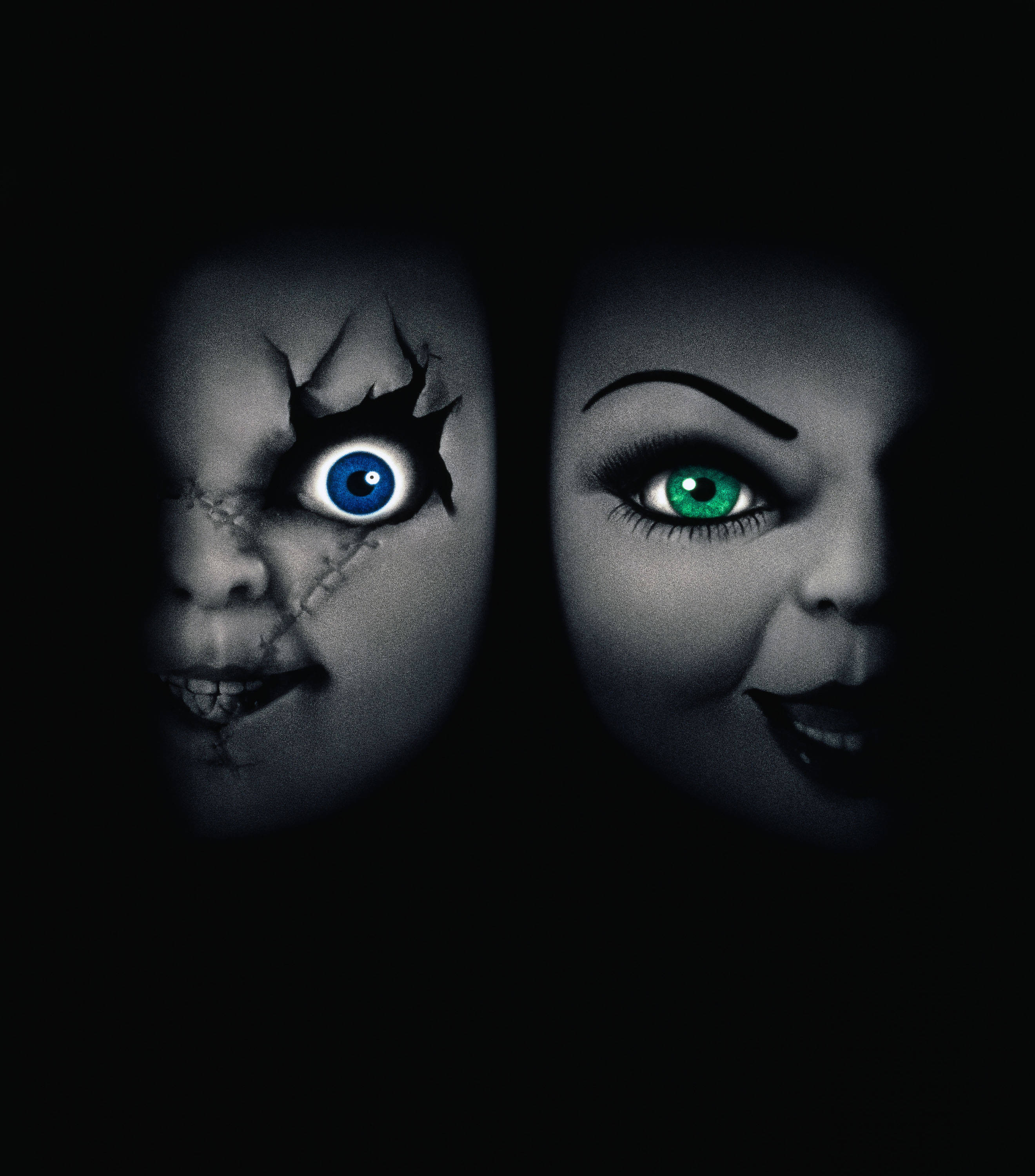 Yarım Yüz Chucky ve Tiffany Duvar Kağıdı