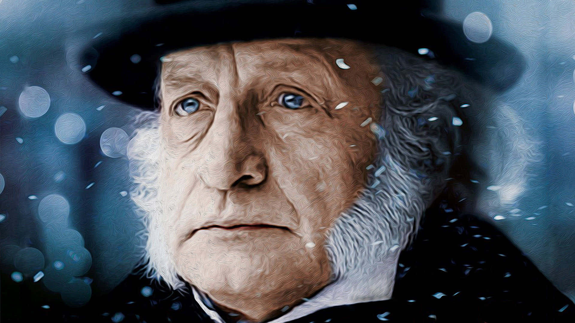 Yaşlı bir adamın silindir şapkalı tablosu Duvar Kağıdı