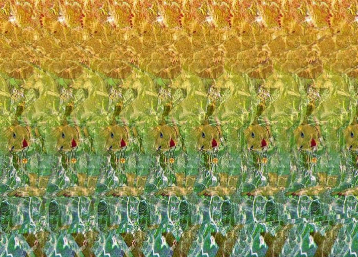 Yaz Denizkızı Sihirli Göz 3D Stereogram Resmi Duvar Kağıdı