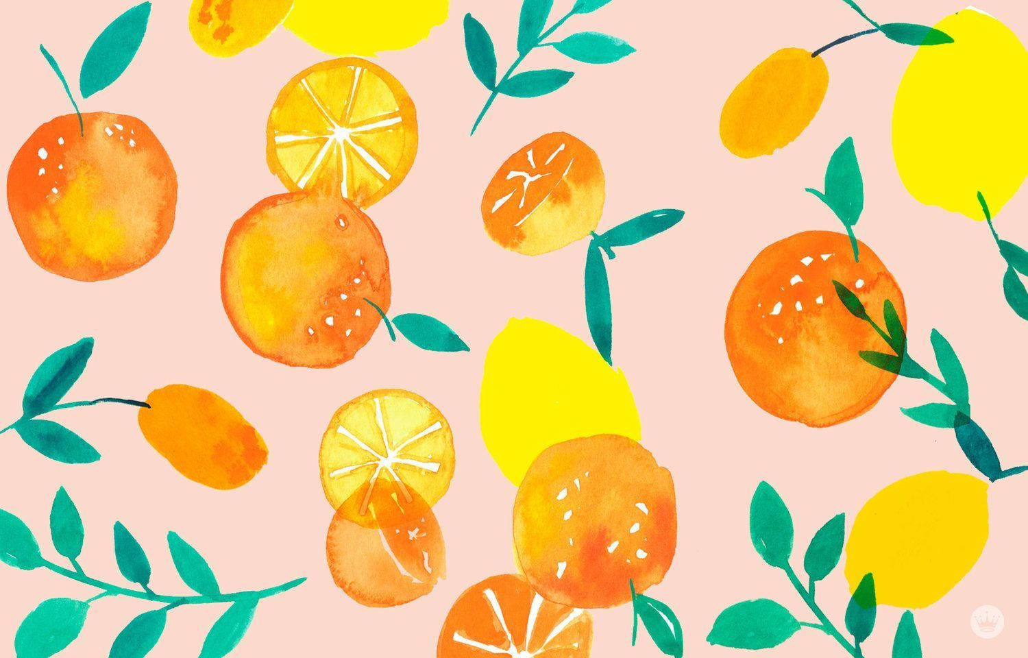 Yaz Estetiği Portakal ve Limon Duvar Kağıdı