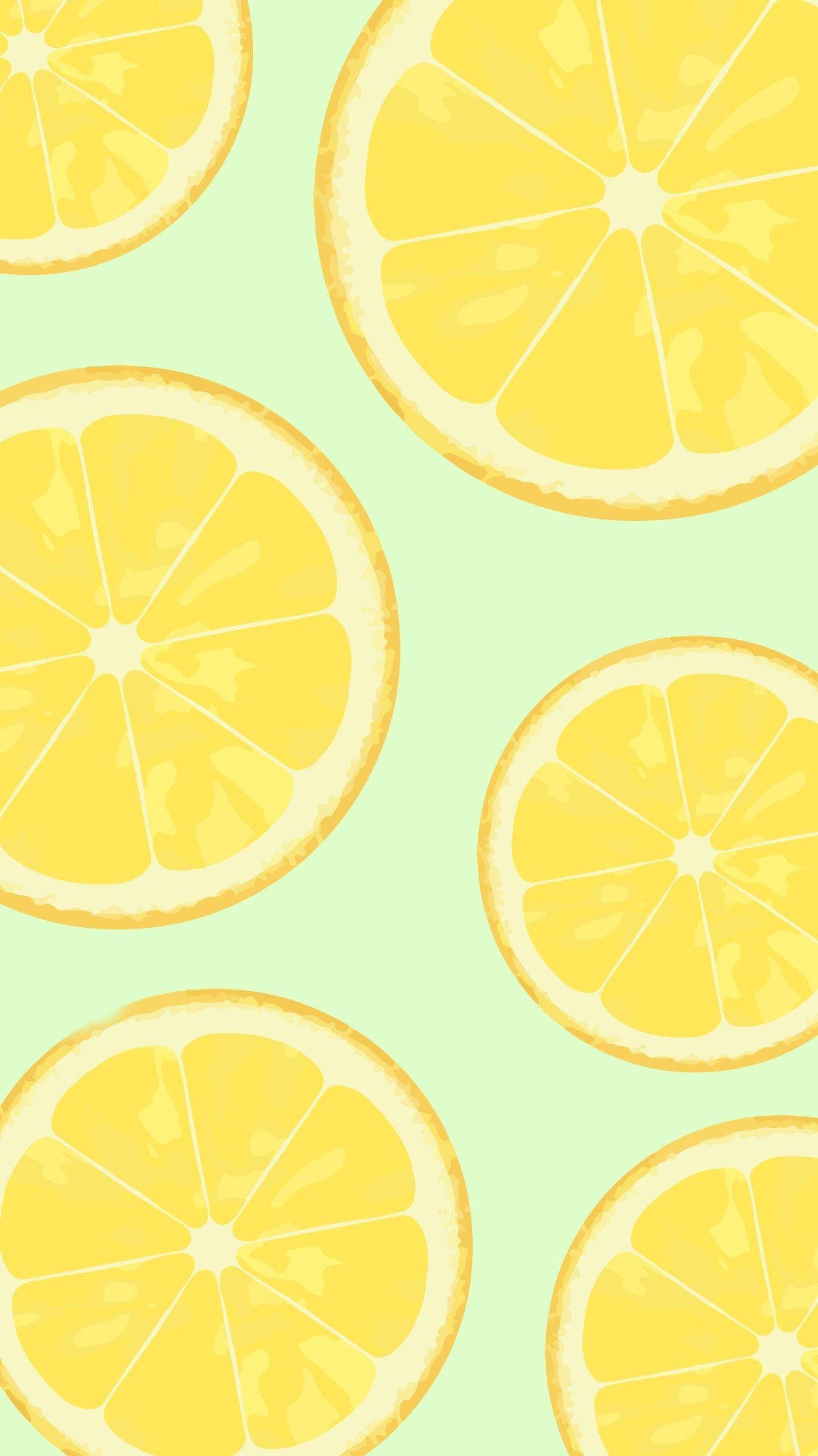 Yazlık Telefon Yuvarlak Limon Dilimleri Duvar Kağıdı
