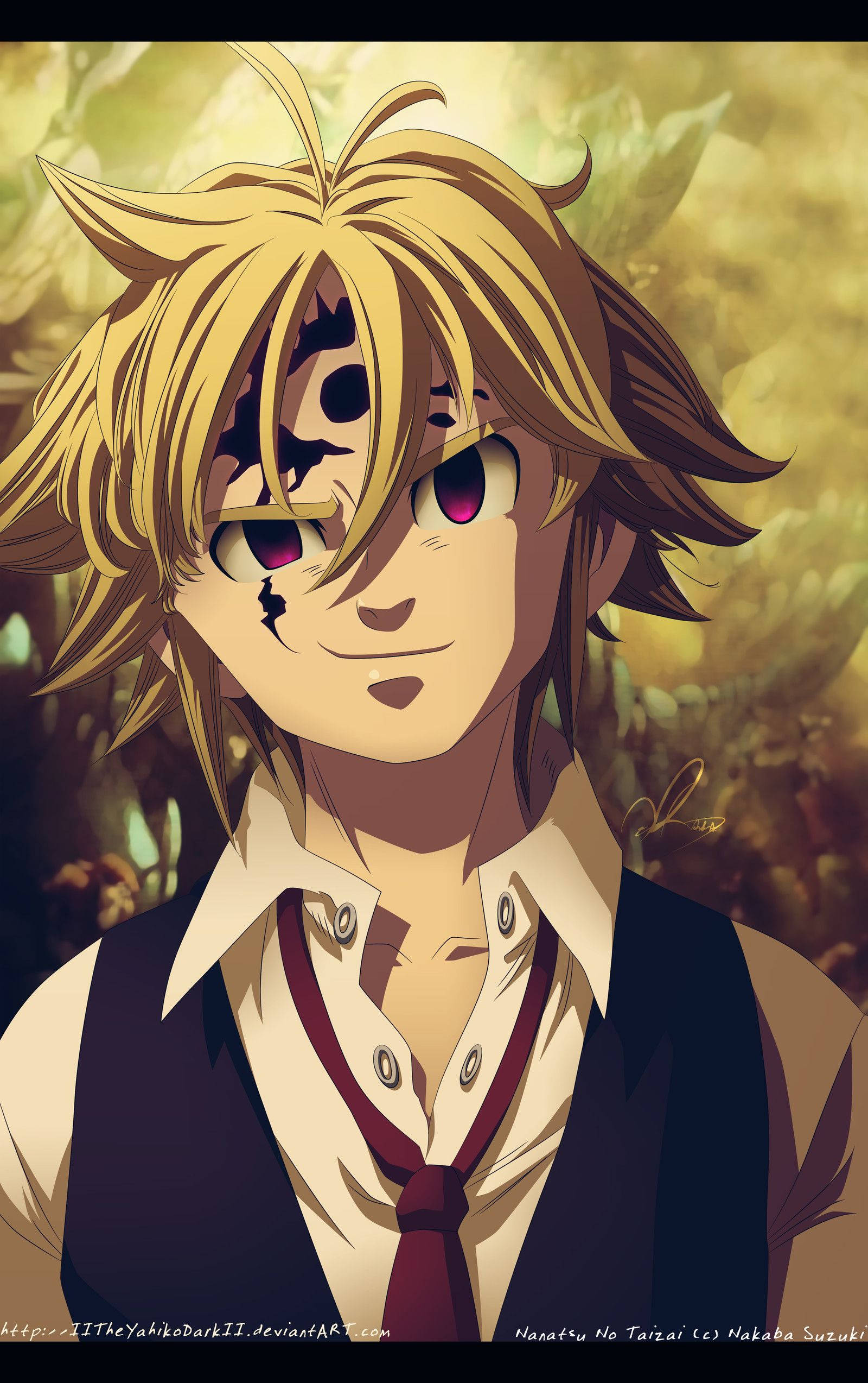 “Yedi Ölümcül Günah” animesinden Meliodas, klasik stiliyle savaşa hazır. Duvar Kağıdı