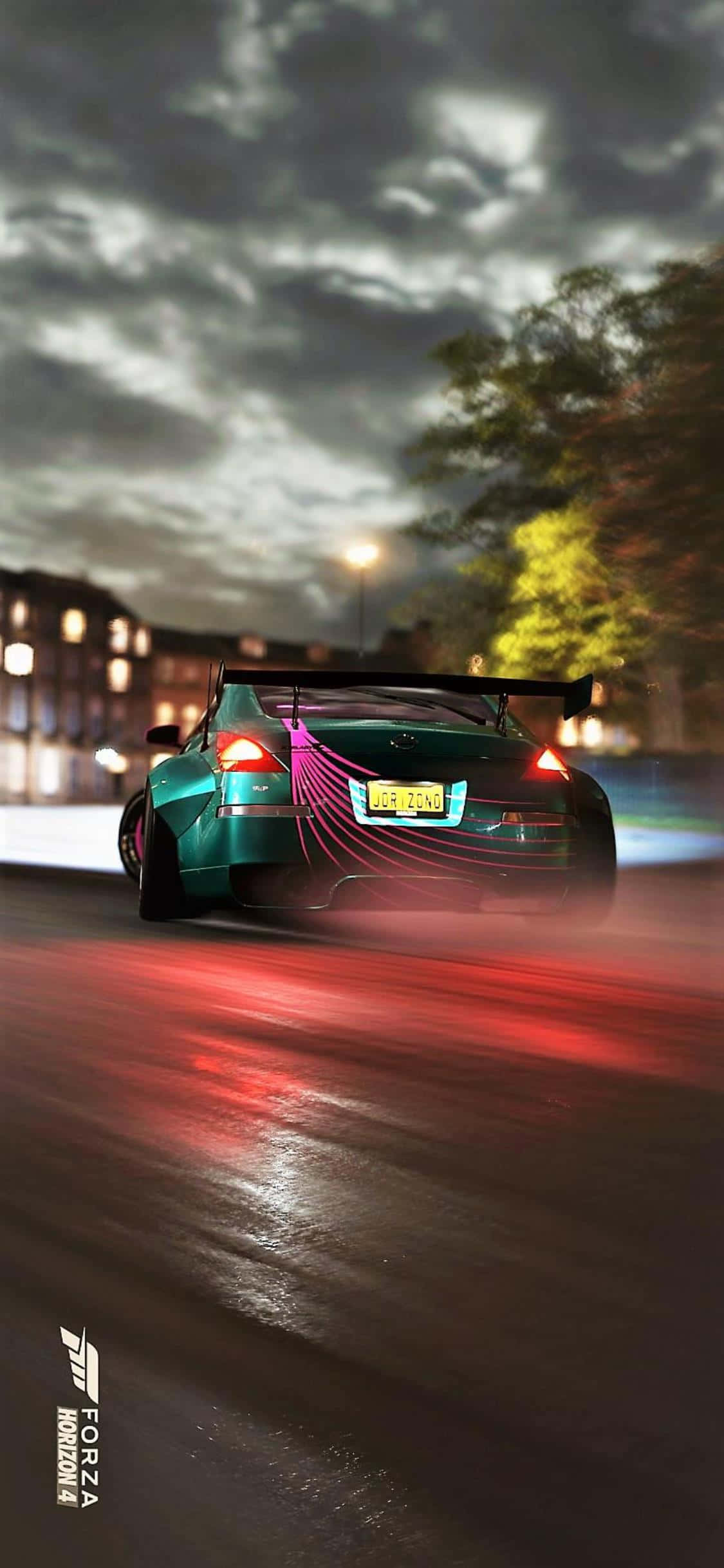 Yeni Forza Horizon 4 oyununda bir yarış sırasında canlı Ignition Festivali'nin güzel bir manzarası. Duvar Kağıdı