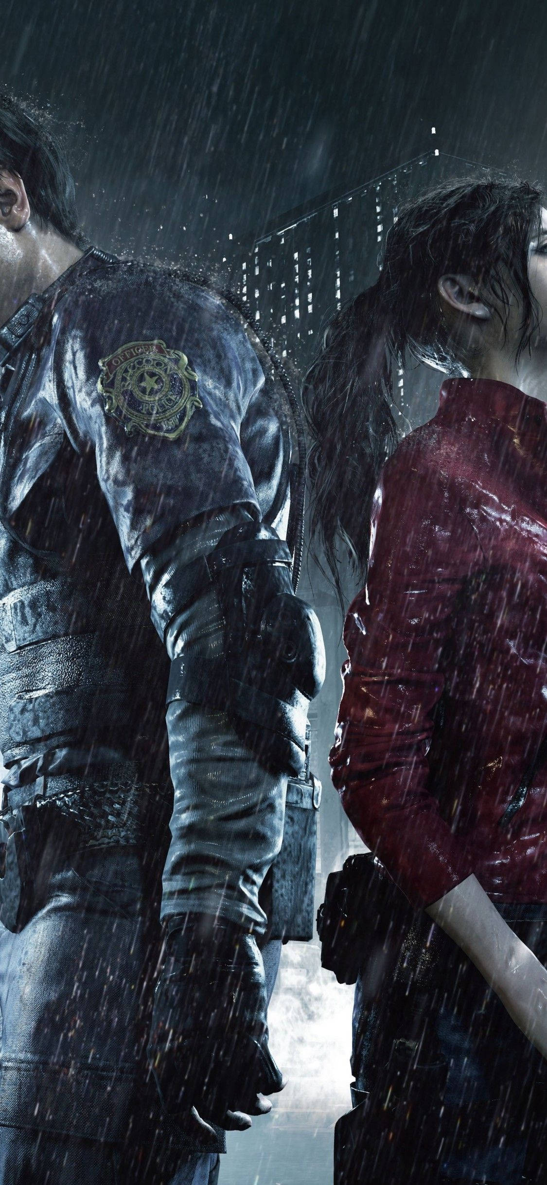 Yeniden Bir Araya Gelen Arkadaşlar - Resident Evil 2 Remake'te Leon Kennedy ve Claire Redfield Duvar Kağıdı