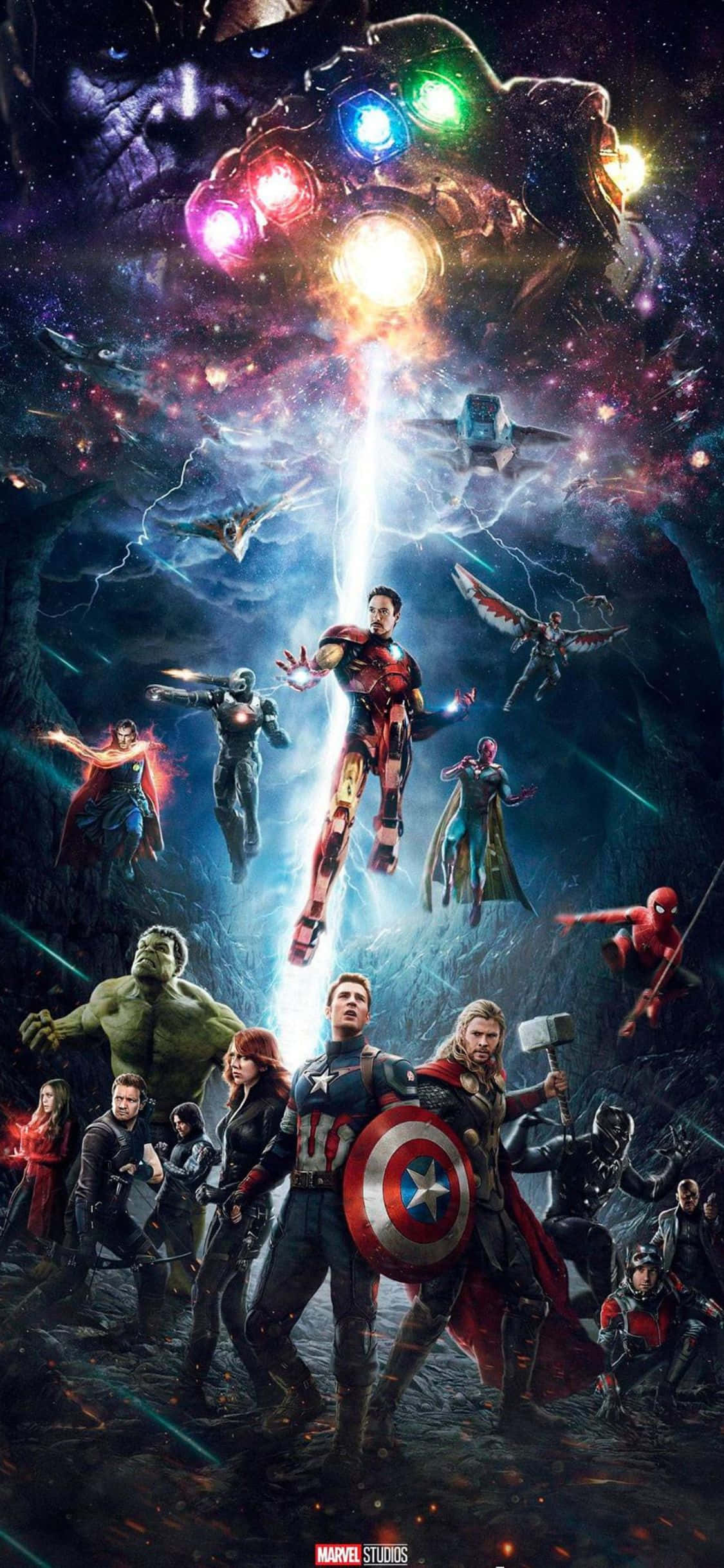 Yenilmezler Havalı Grafik iPhone XS Marvel Duvar Kağıdı