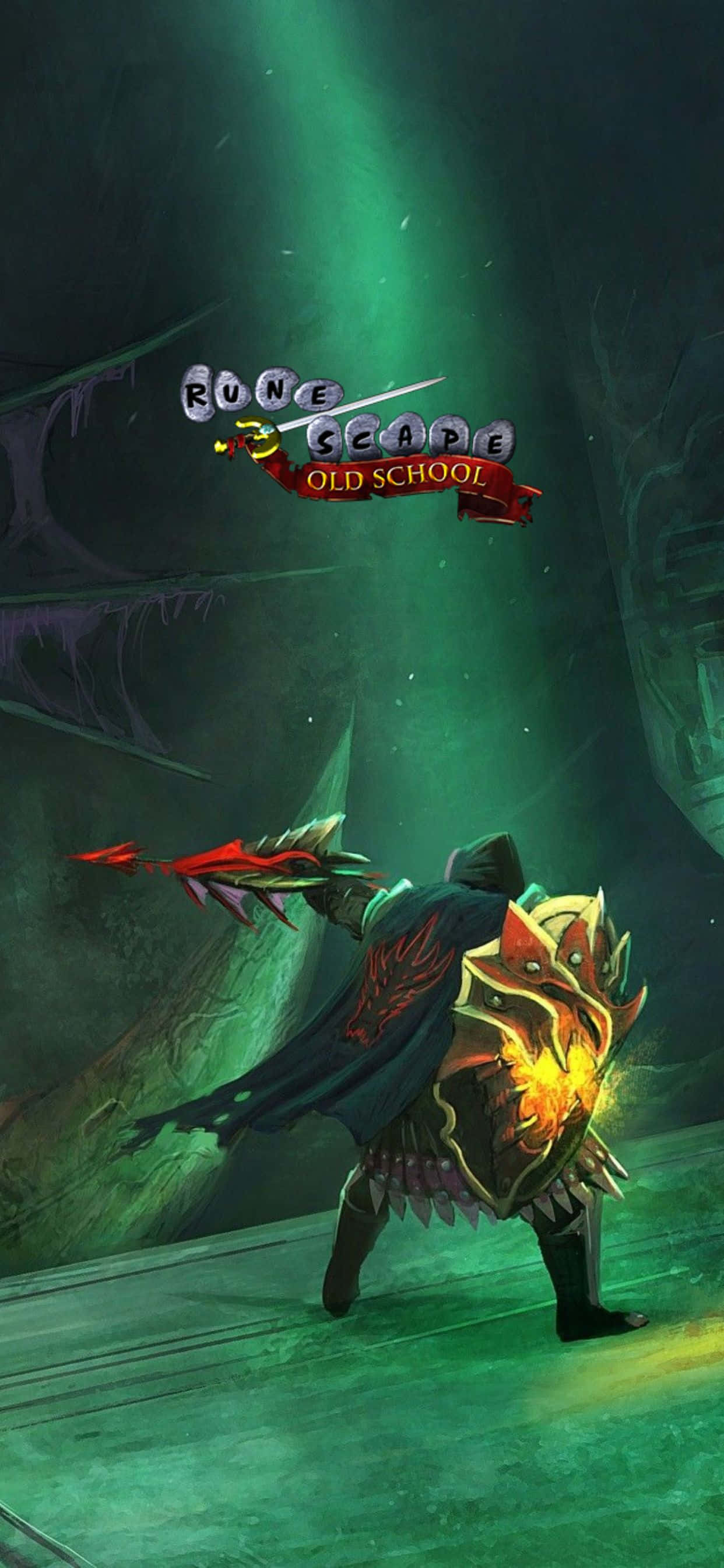 Yeşil Ana Ekran iPhone XS Max Runescape Oldschool Arka Planı Duvar Kağıdı