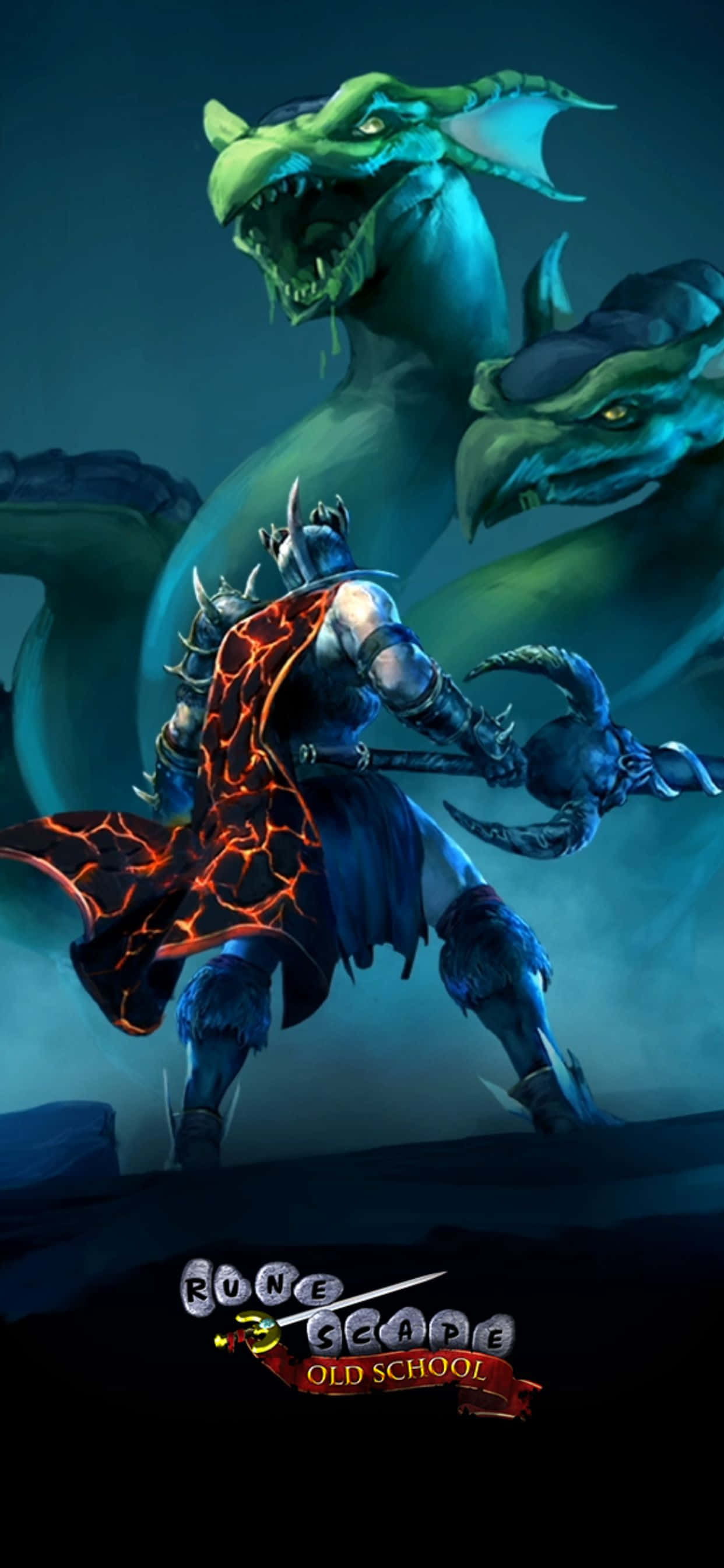Yeşil Ejderha Ve Savaşçı iPhone XS Max Runescape Oldschool Arka Planı Duvar Kağıdı