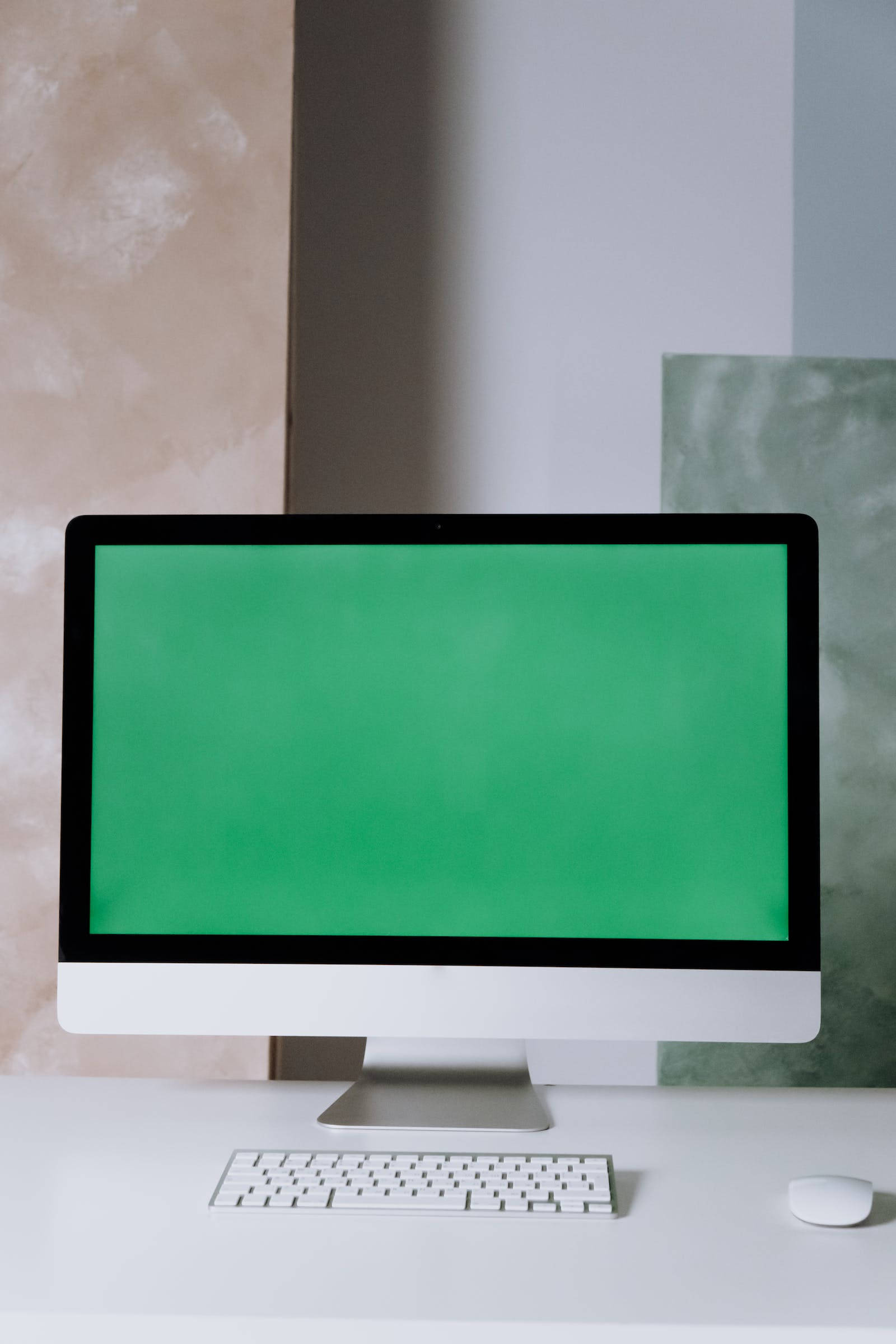 Yeşil Ekran Apple PC Monitörü Duvar Kağıdı