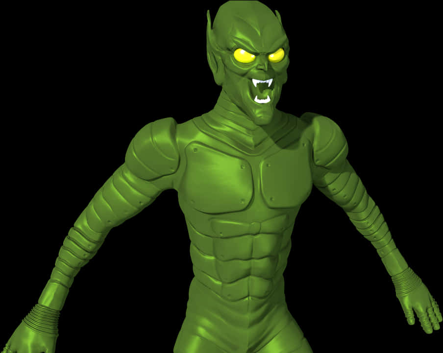 Yeşil Goblin 3D Model Portresi Duvar Kağıdı