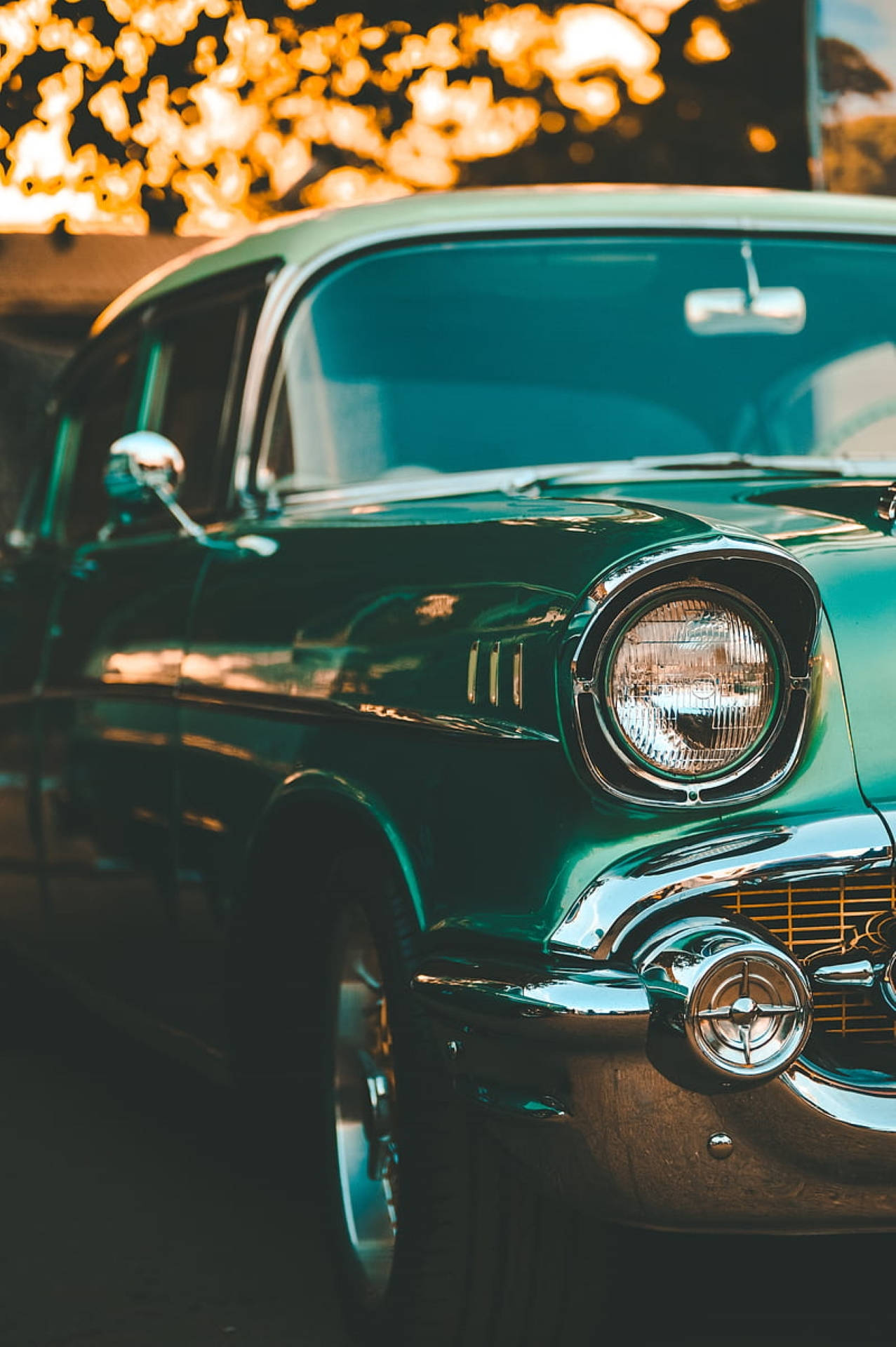 Yeşil Retro Estetik Araba Duvar Kağıdı