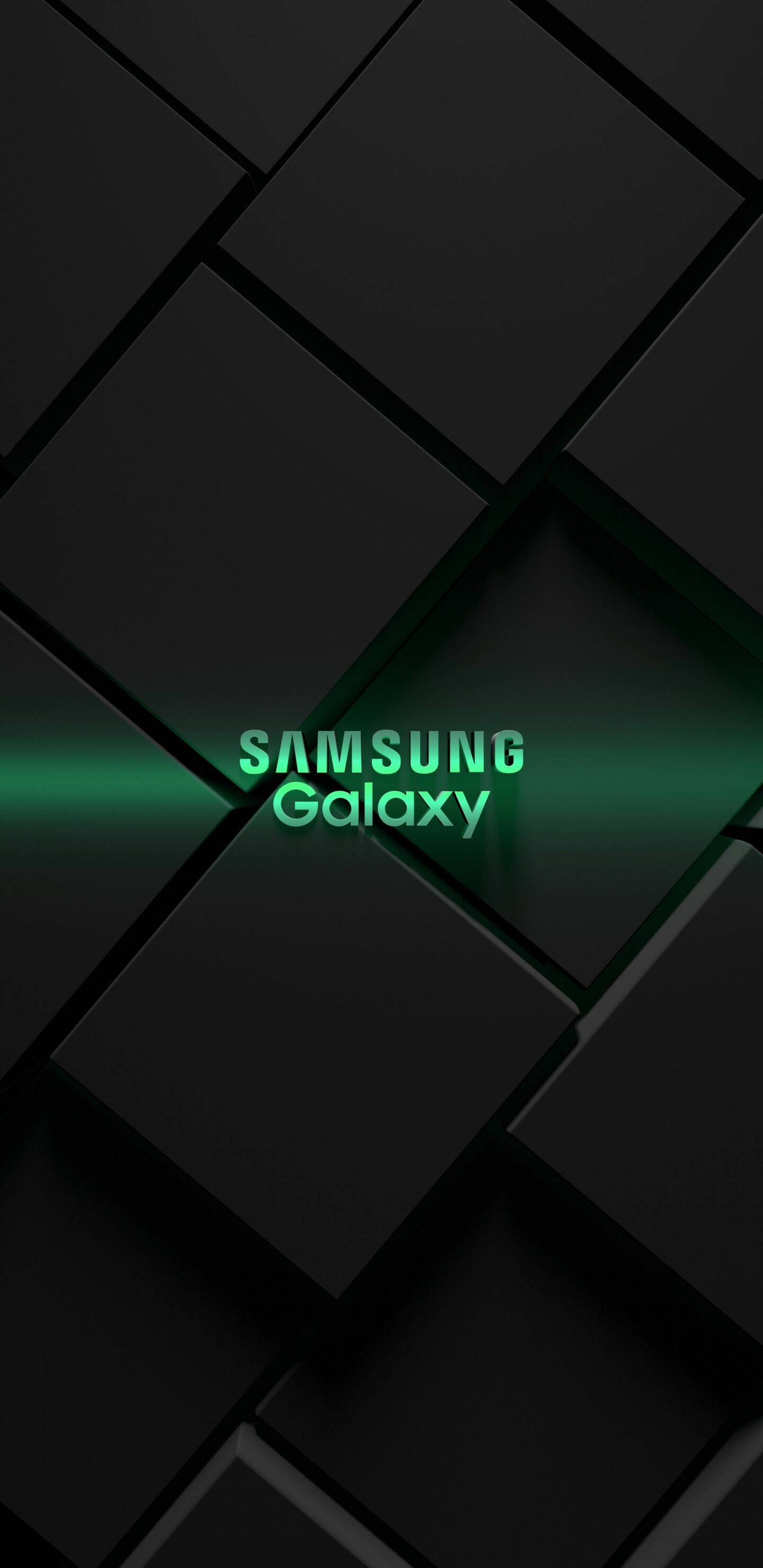 Yeşil Samsung Galaxy Küp Deseni Duvar Kağıdı