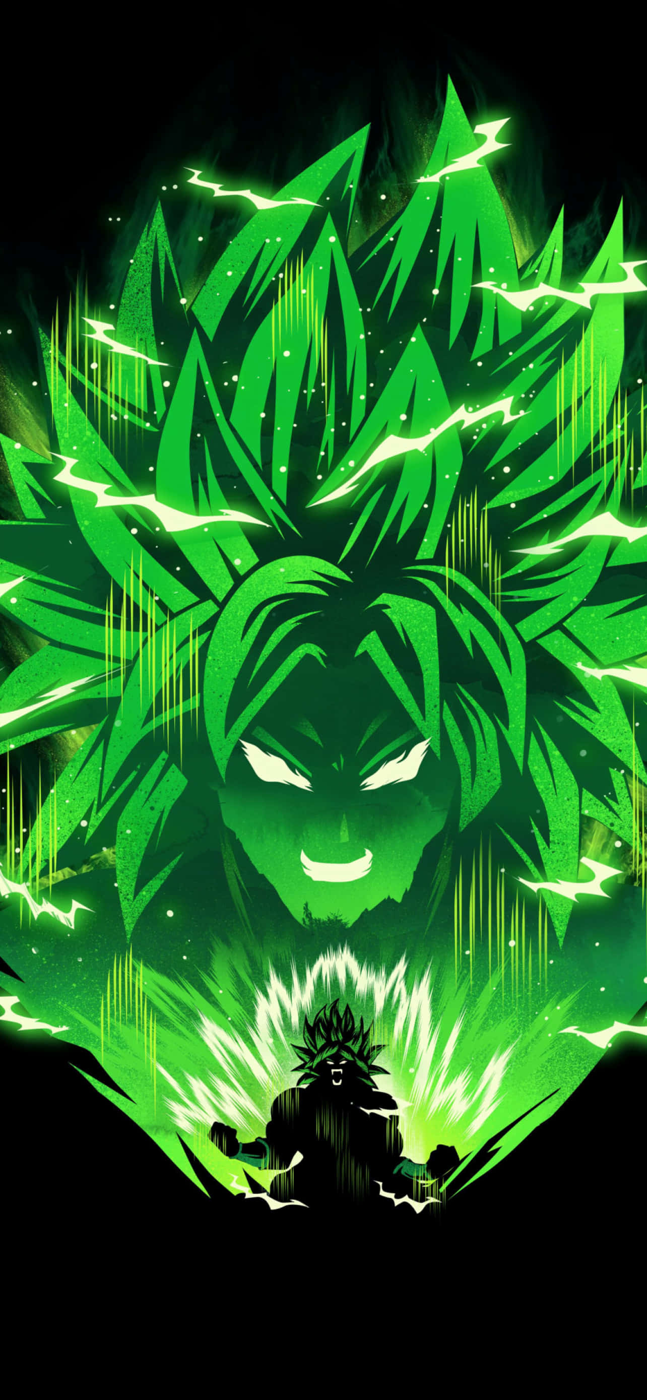 Yeşil Süper Saiyan Broly iPhone Duvar Kağıdı
