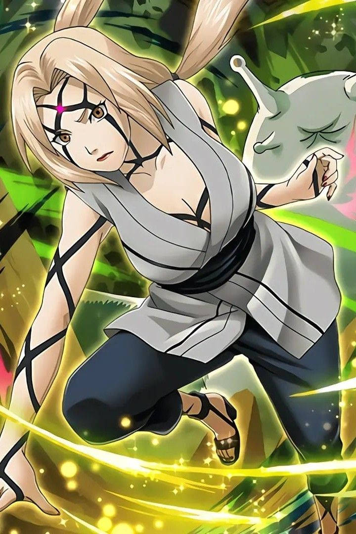 Yeşil temalı Tsunade — Naruto telefon GIF Duvar Kağıdı