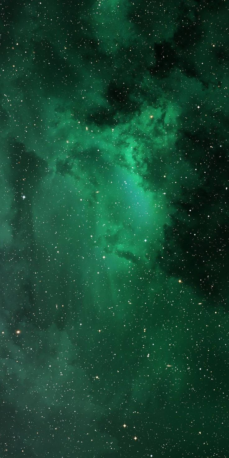 Yeşil Uzay ve Yıldızlar iPhone Duvar Kağıdı