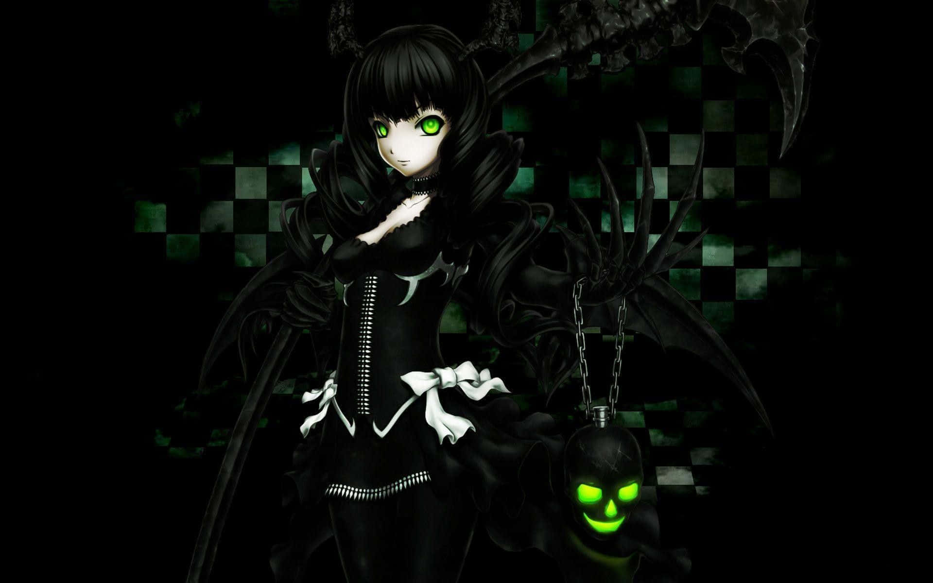 Yeşil ve Siyah Damalı Anime Profil Fotoğrafı Duvar Kağıdı