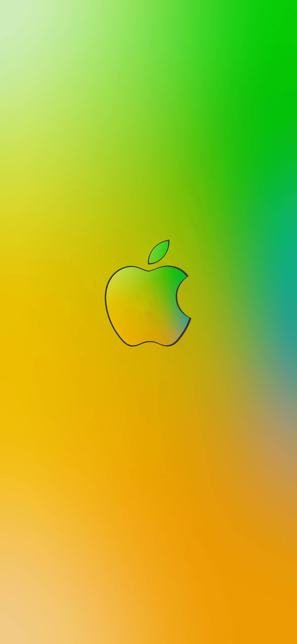Yeşilimsi Sarı Apple Logo iPhone Duvar Kağıdı