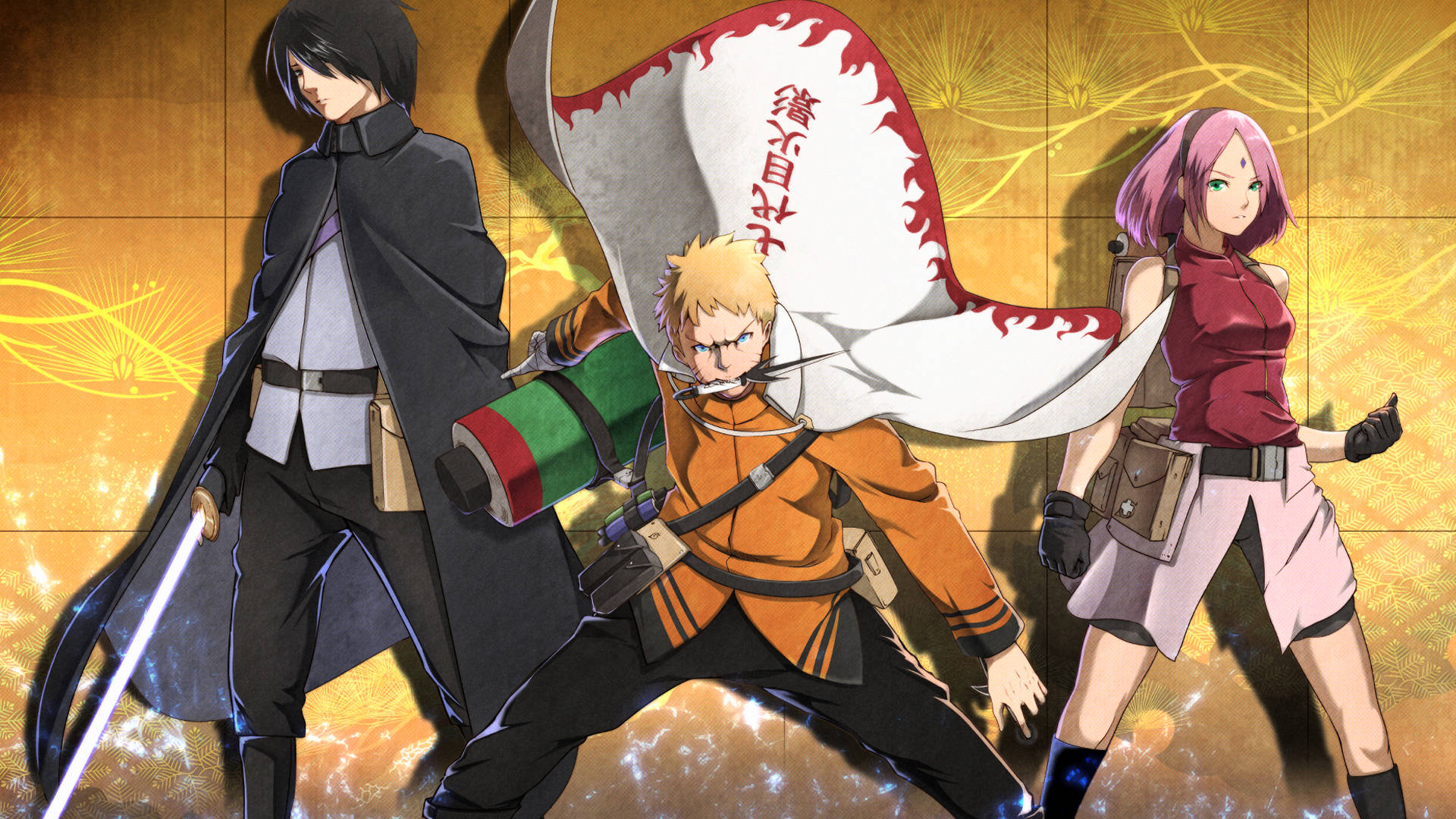 Yetişkin Sakura, Naruto ve Sasuke Duvar Kağıdı