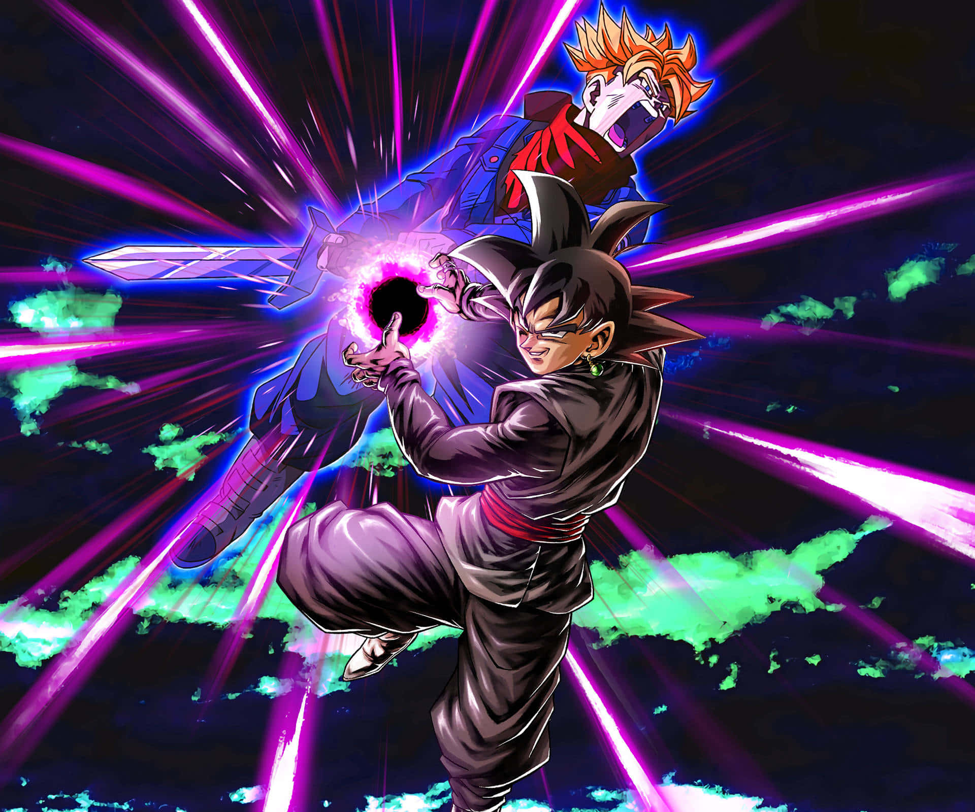 Yoğun Aksiyonda Goku Black Duvar Kağıdı