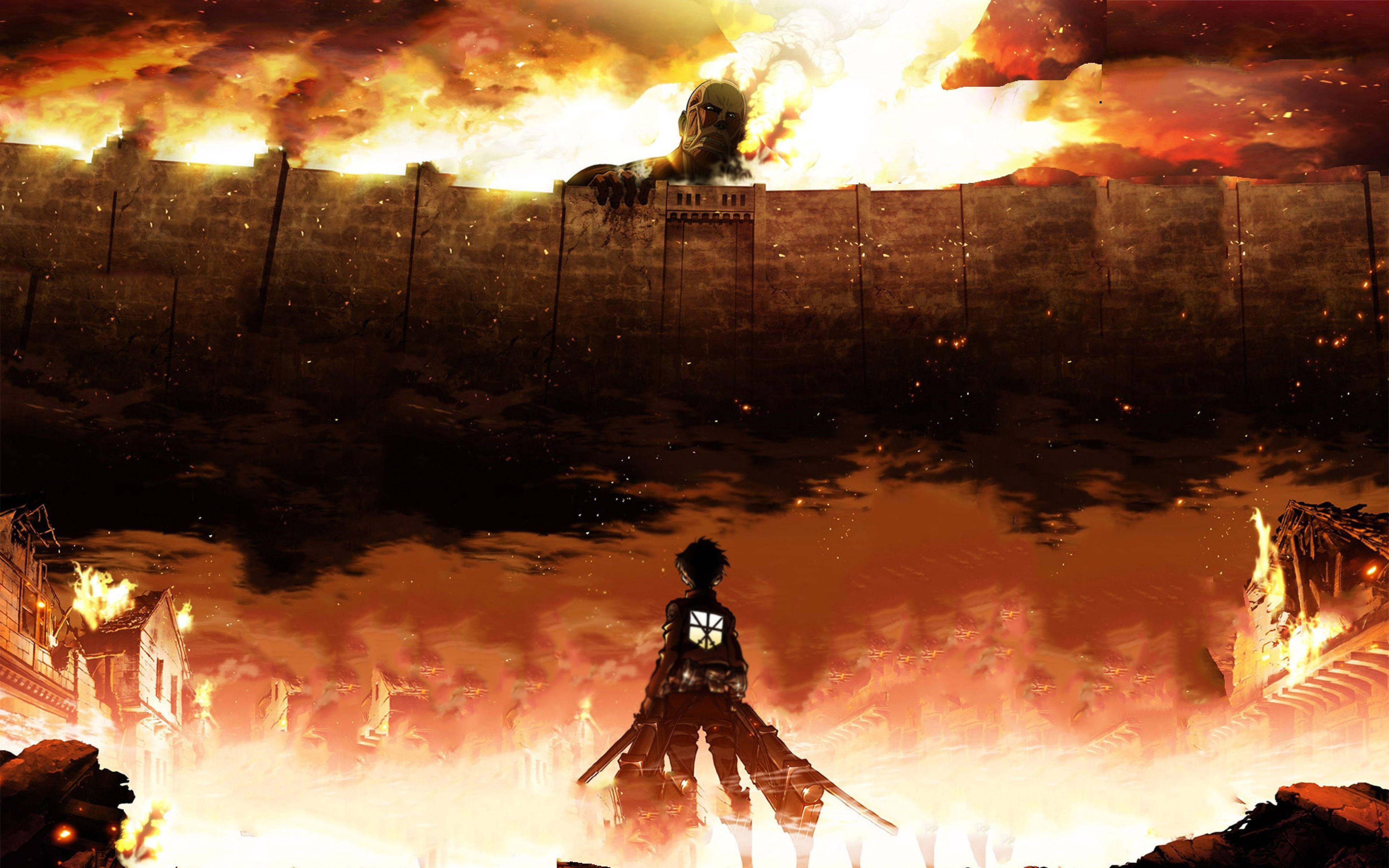 Yoğun An: Attack on Titan 4K, Eren'in Buhar Titan Formunda Duvar Kağıdı