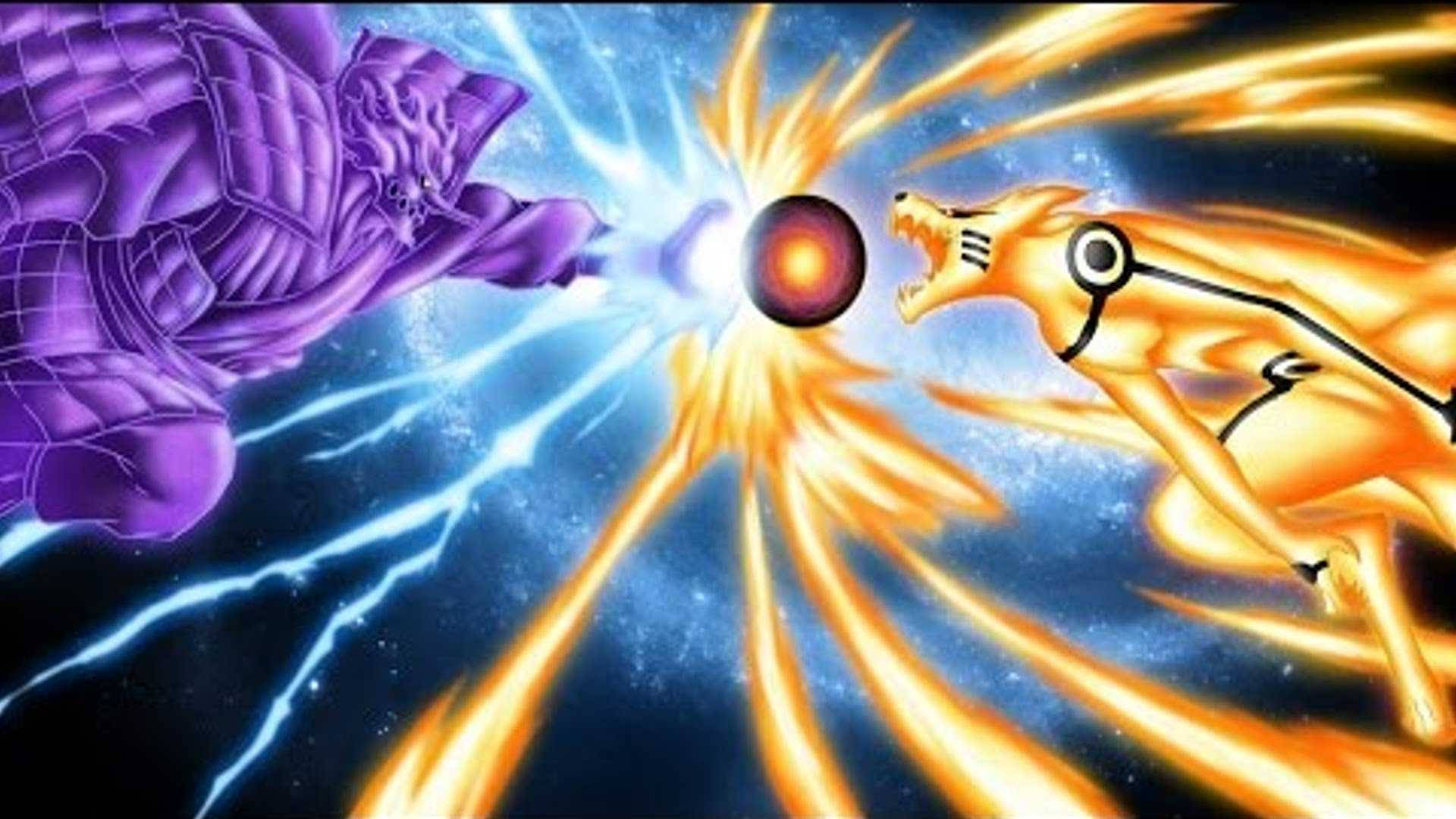 Yoğun Karşılaşma - Kurama Modu Naruto ve Sasuke'nin Susano'su Duvar Kağıdı
