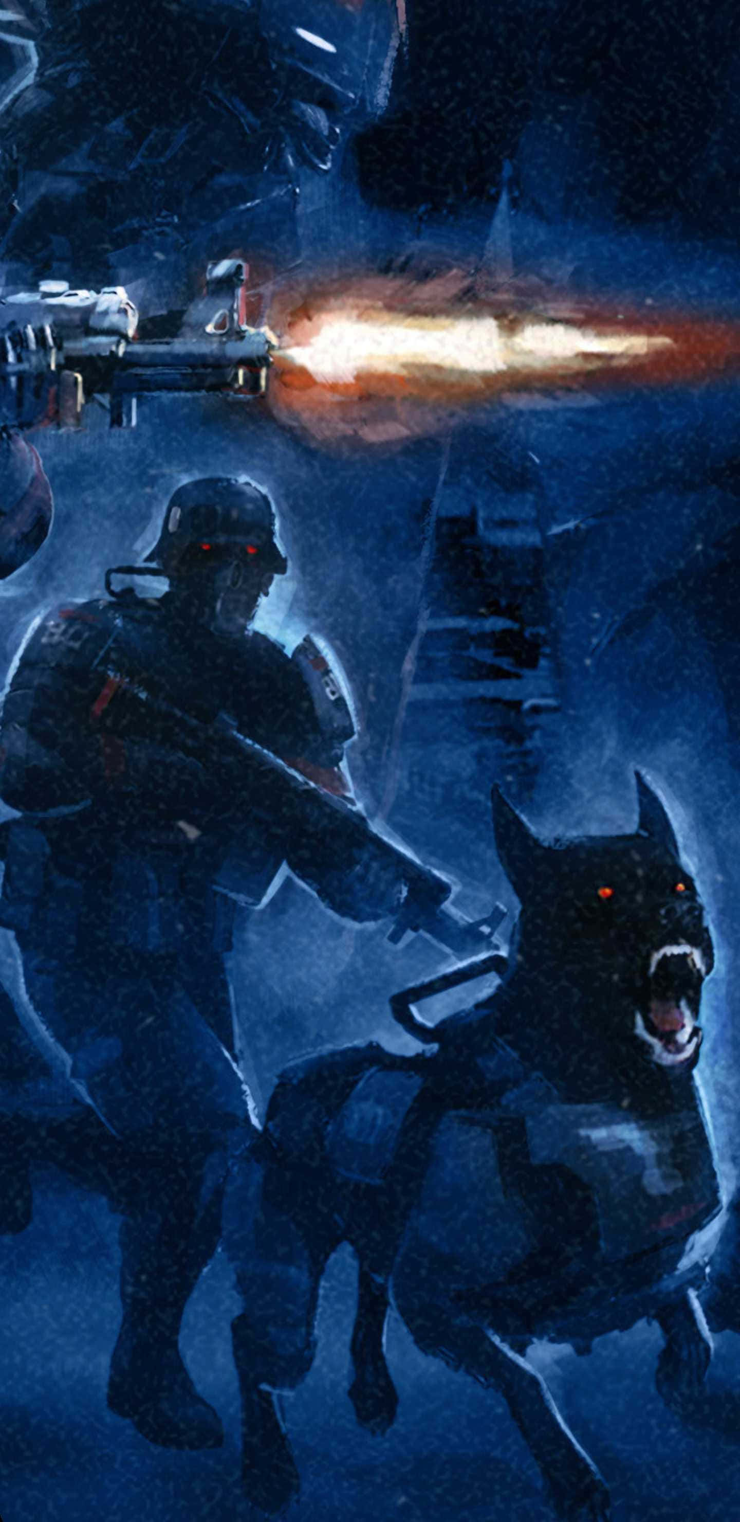 Yoğun Oyun Aksiyonu Pixel 3XL Wolfenstein II Arka Planı Duvar Kağıdı