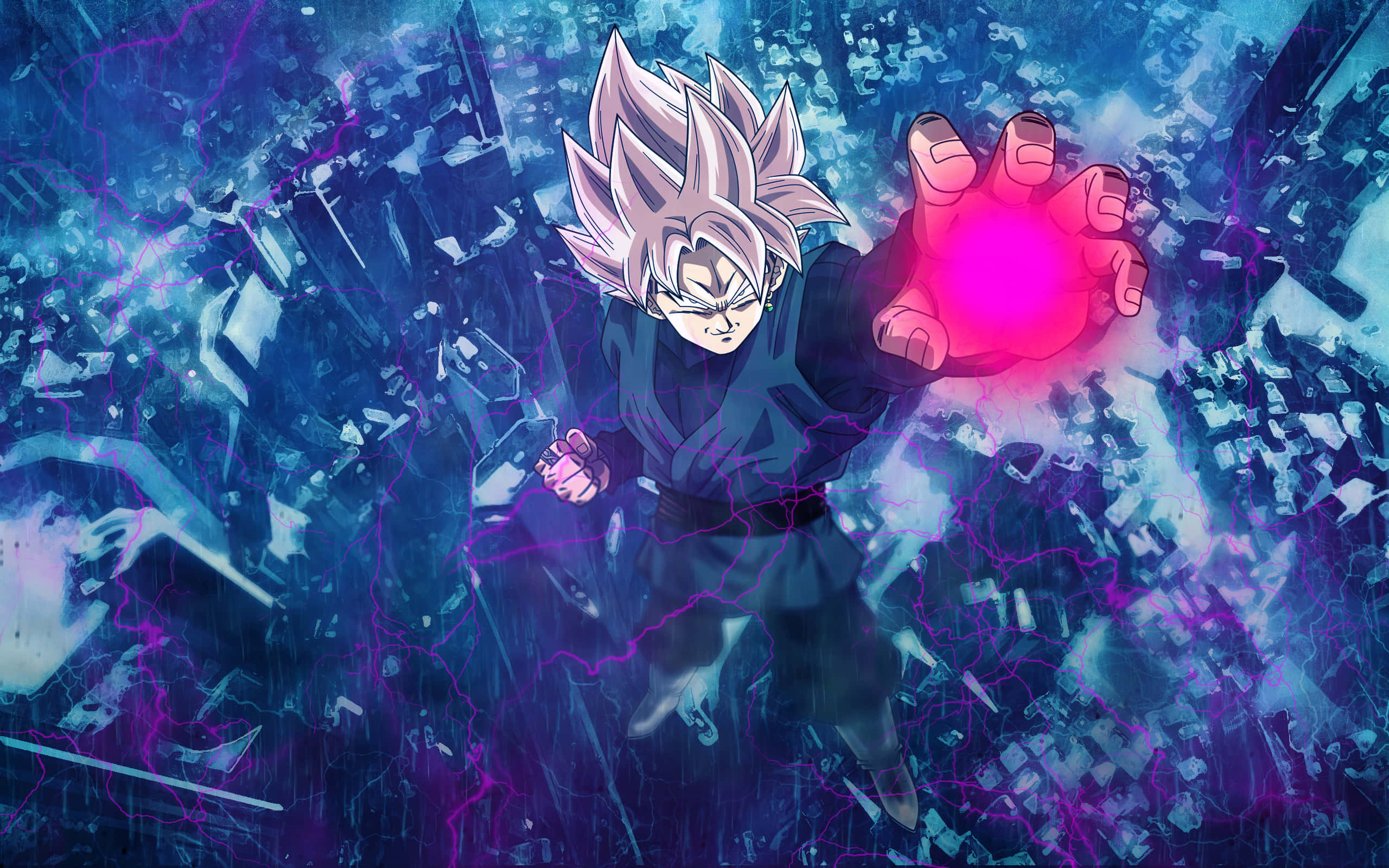 Yüce Goku Black korkusuz bir aksiyonda Duvar Kağıdı