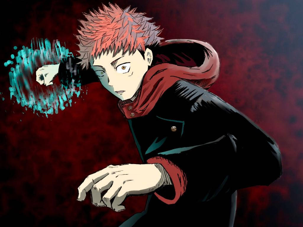 Yuji Itadori, Jujutsu Kaisen'de Kara Şimşek'ini serbest bırakıyor Duvar Kağıdı