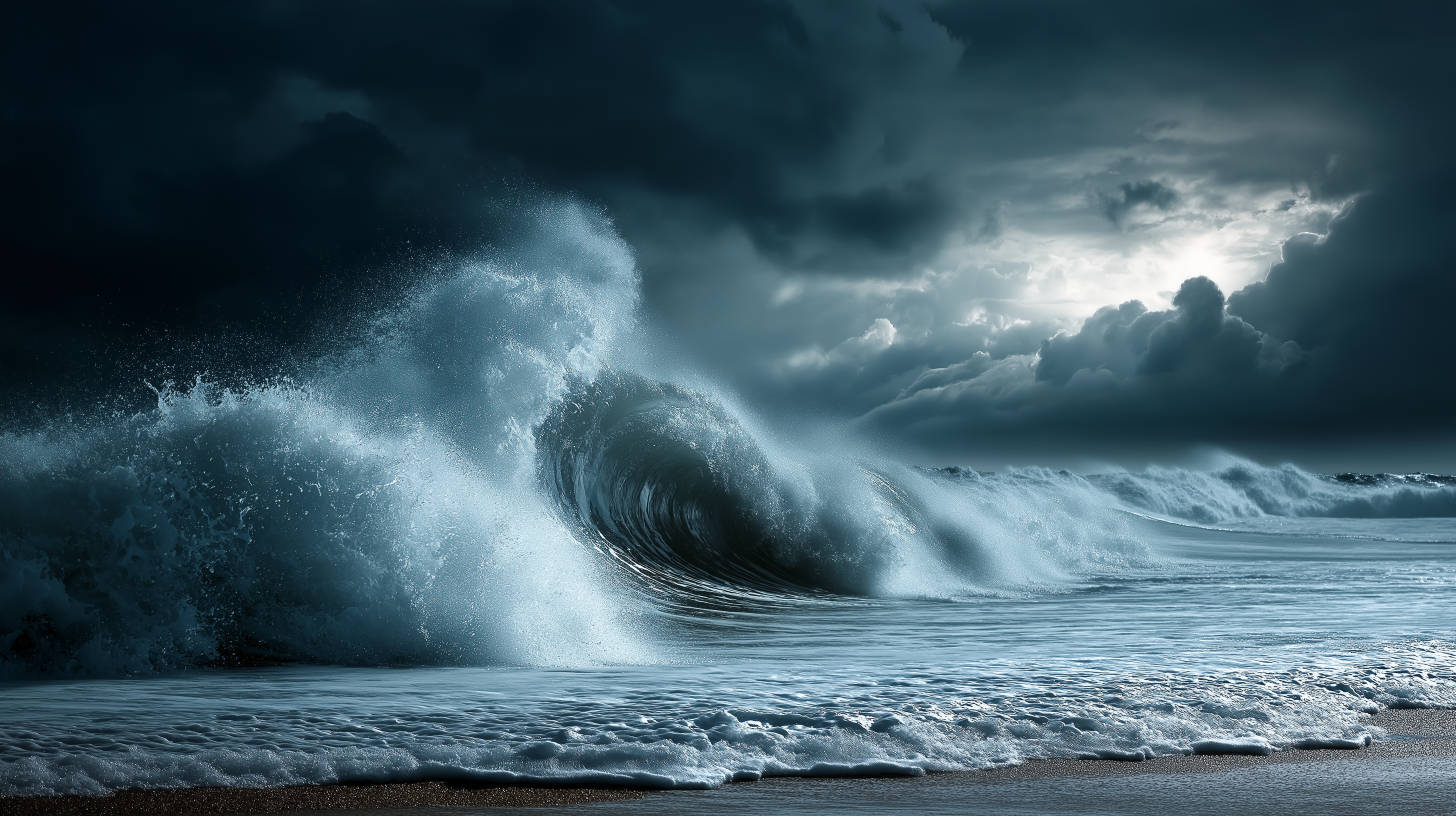 Yükselen Tsunami Dalgası Duvar Kağıdı
