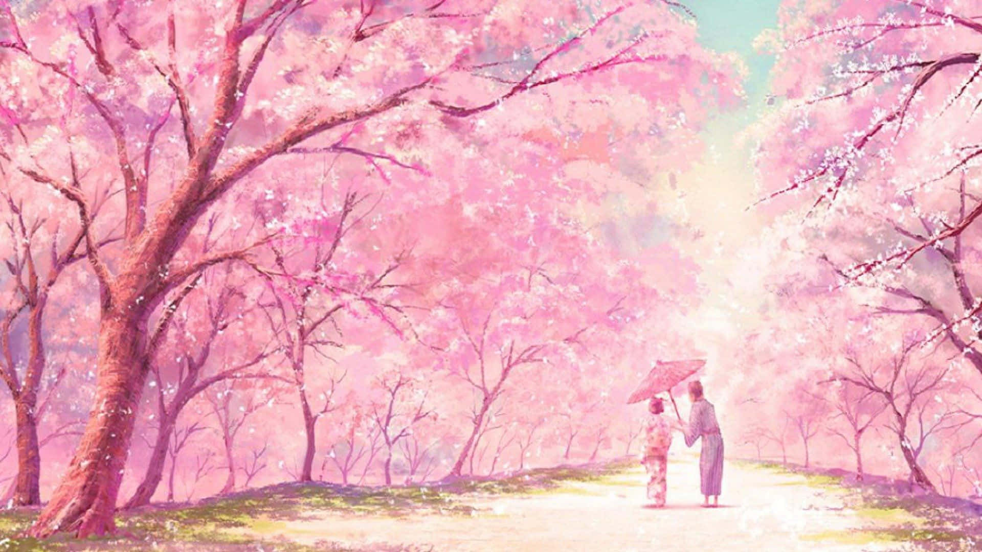 Yumuşak Estetik Kiraz Anime Resmi Bilgisayar Duvar Kağıdı