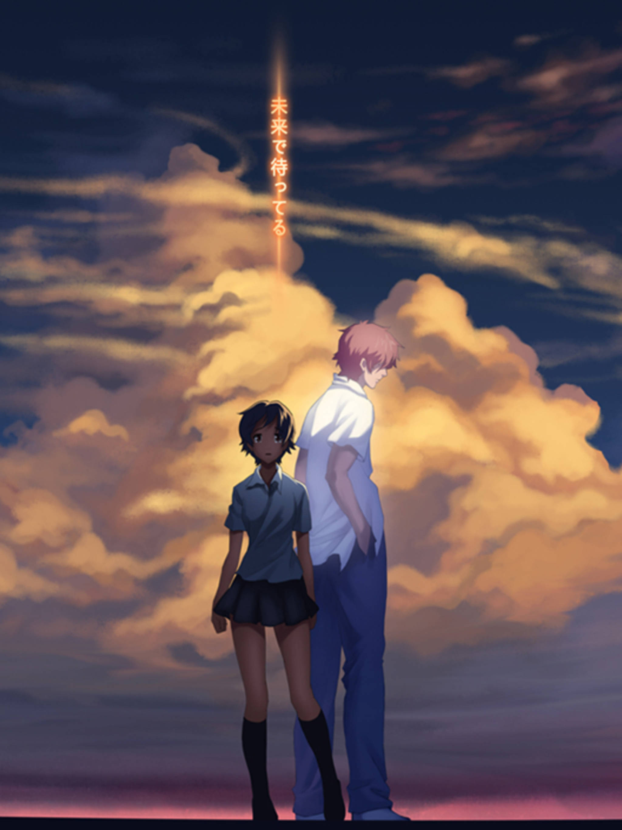 Zamanda Sıçrayan Kız Anime Çifti Duvar Kağıdı