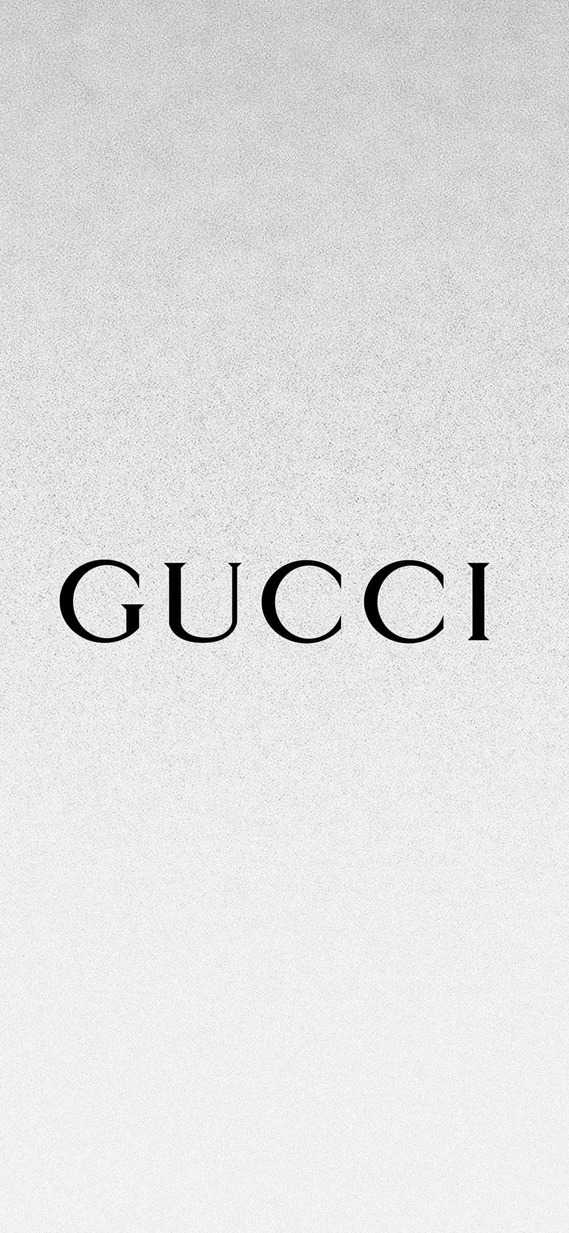 Zarif Gümüş Beyaz Gucci Yazı Arkaplanı Duvar Kağıdı