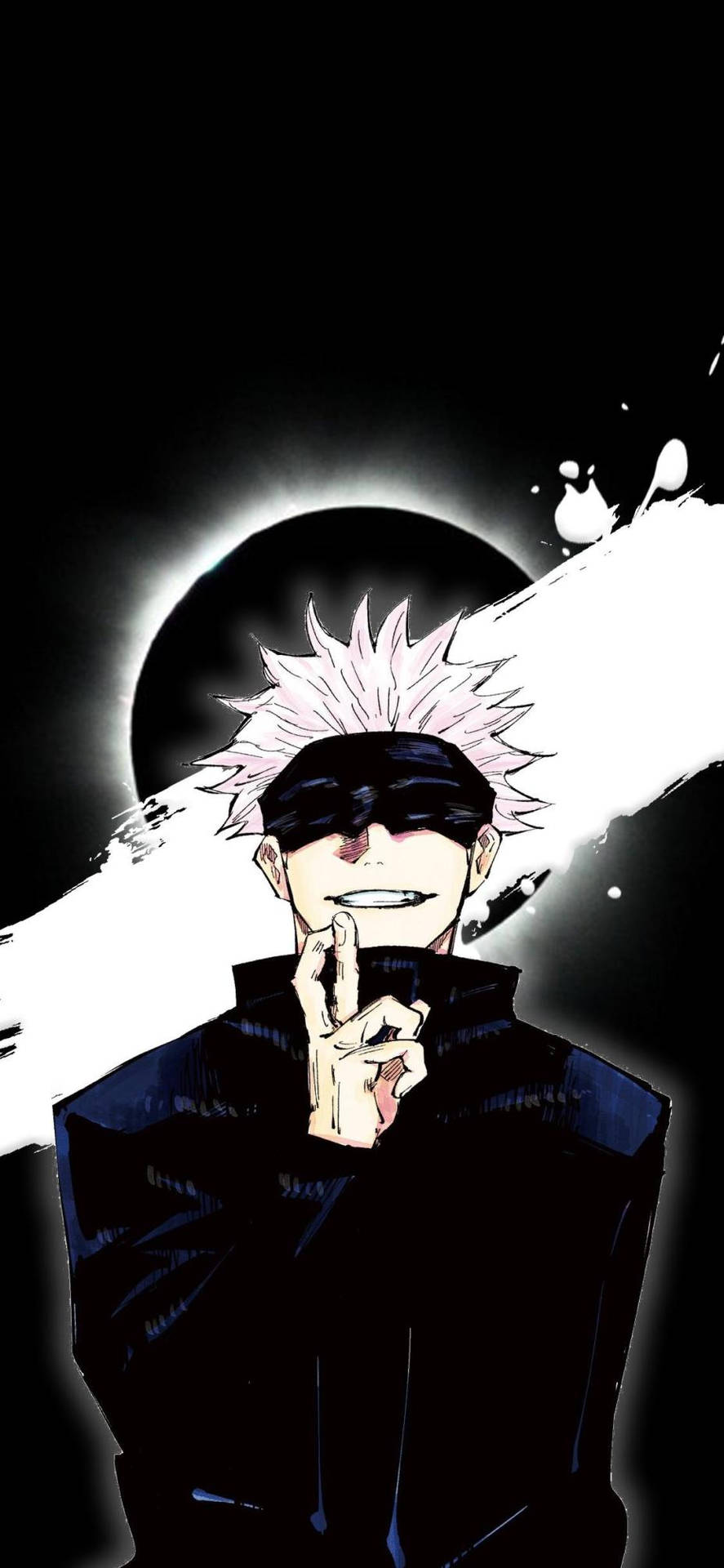 Zarif Tasarımlı Satoru Gojo Ay Fanartı - Jujutsu Kaisen Telefon Duvar Kağıdı