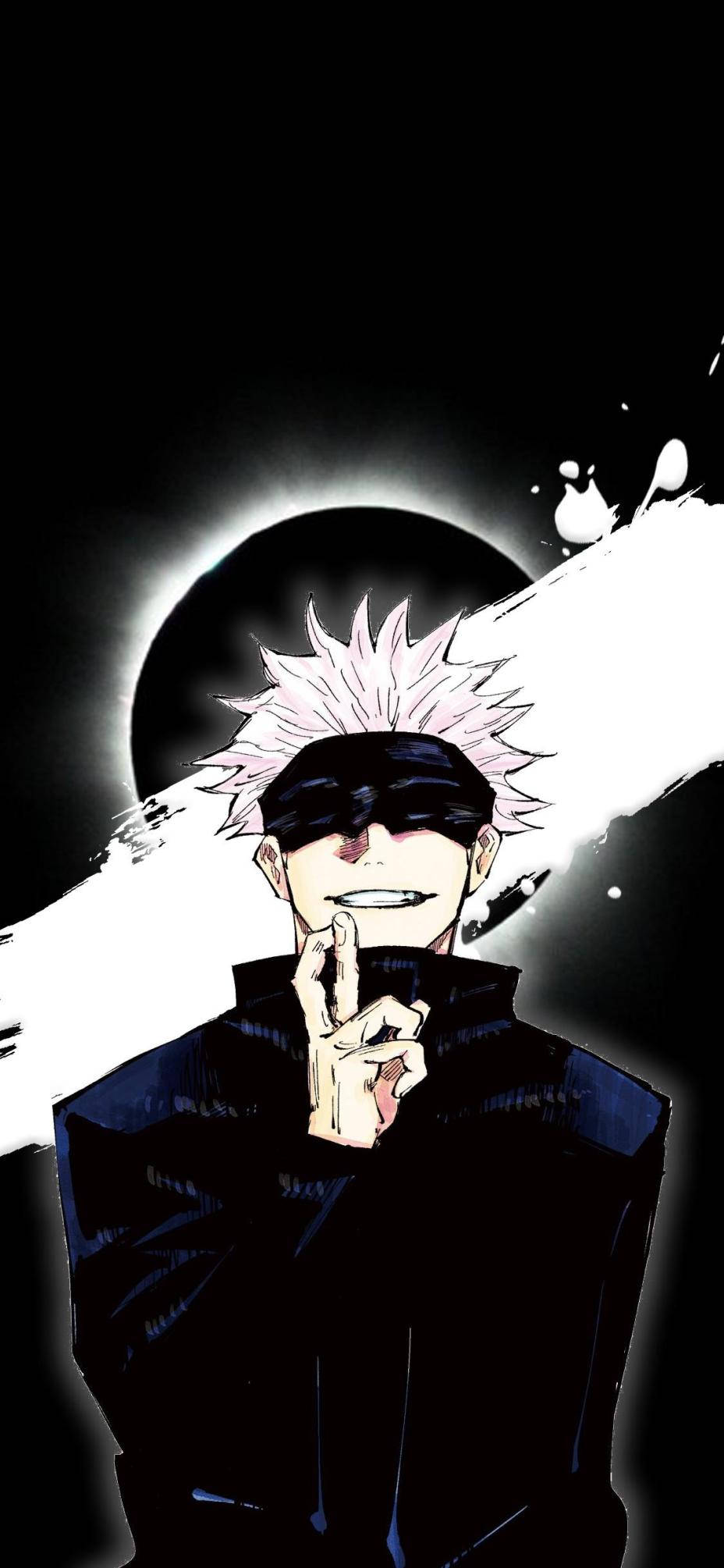 Zarif Tasarımlı Satoru Gojo Ay Fanartı - Jujutsu Kaisen Telefon Duvar Kağıdı