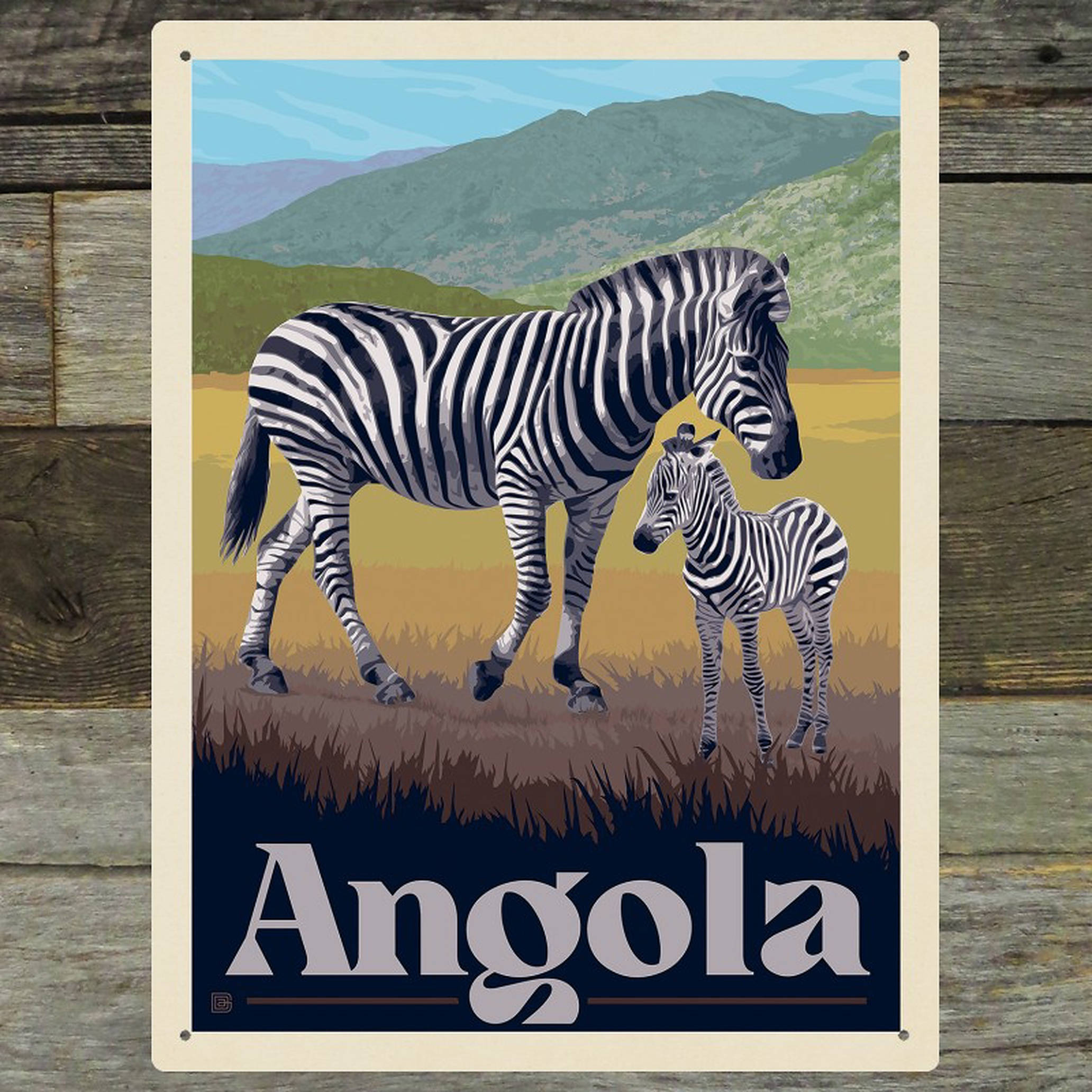 Zebra ile Angola Posteri Duvar Kağıdı