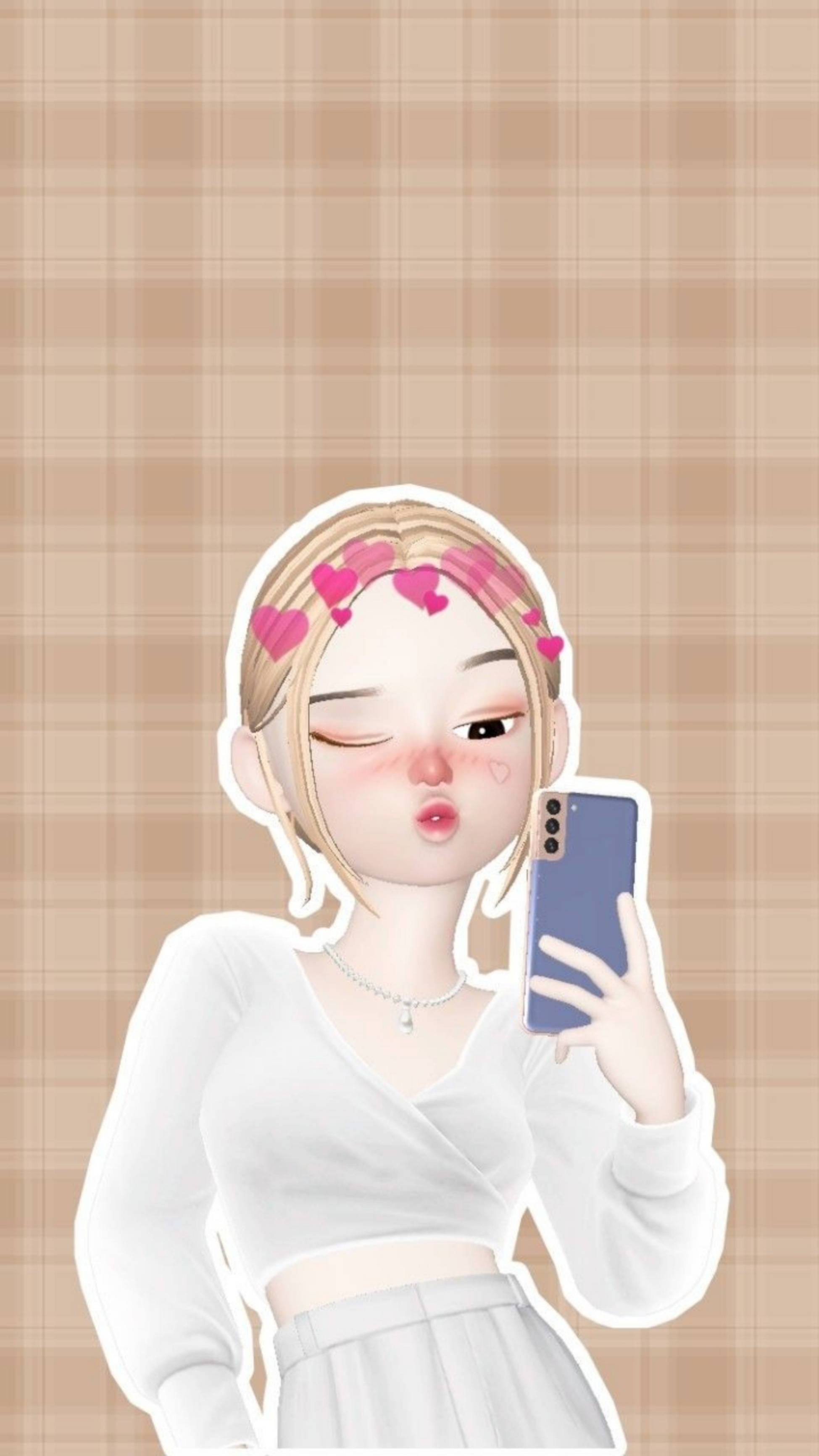 Zepeto Şirin Kız Somurtan Dudaklı Duvar Kağıdı