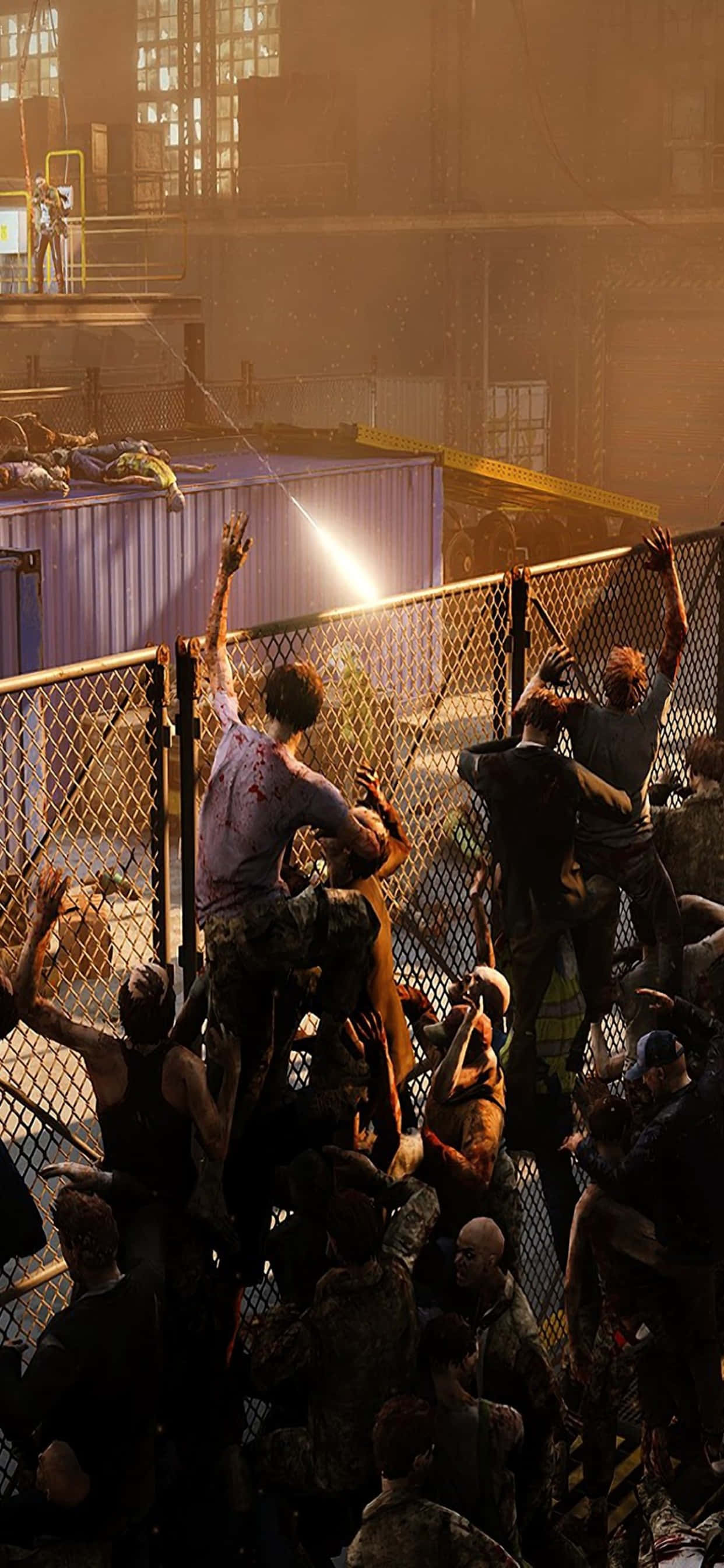 Zombi Bariyeri Atlıyor iPhone XS Max World War Z Duvar Kağıdı