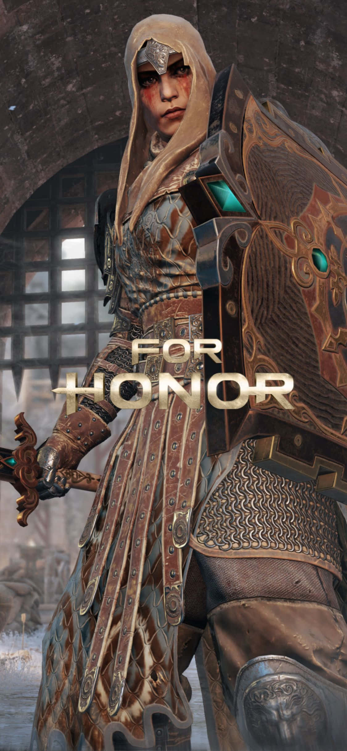 zırh giymiş bir kadın ve for honor yazısı Duvar Kağıdı