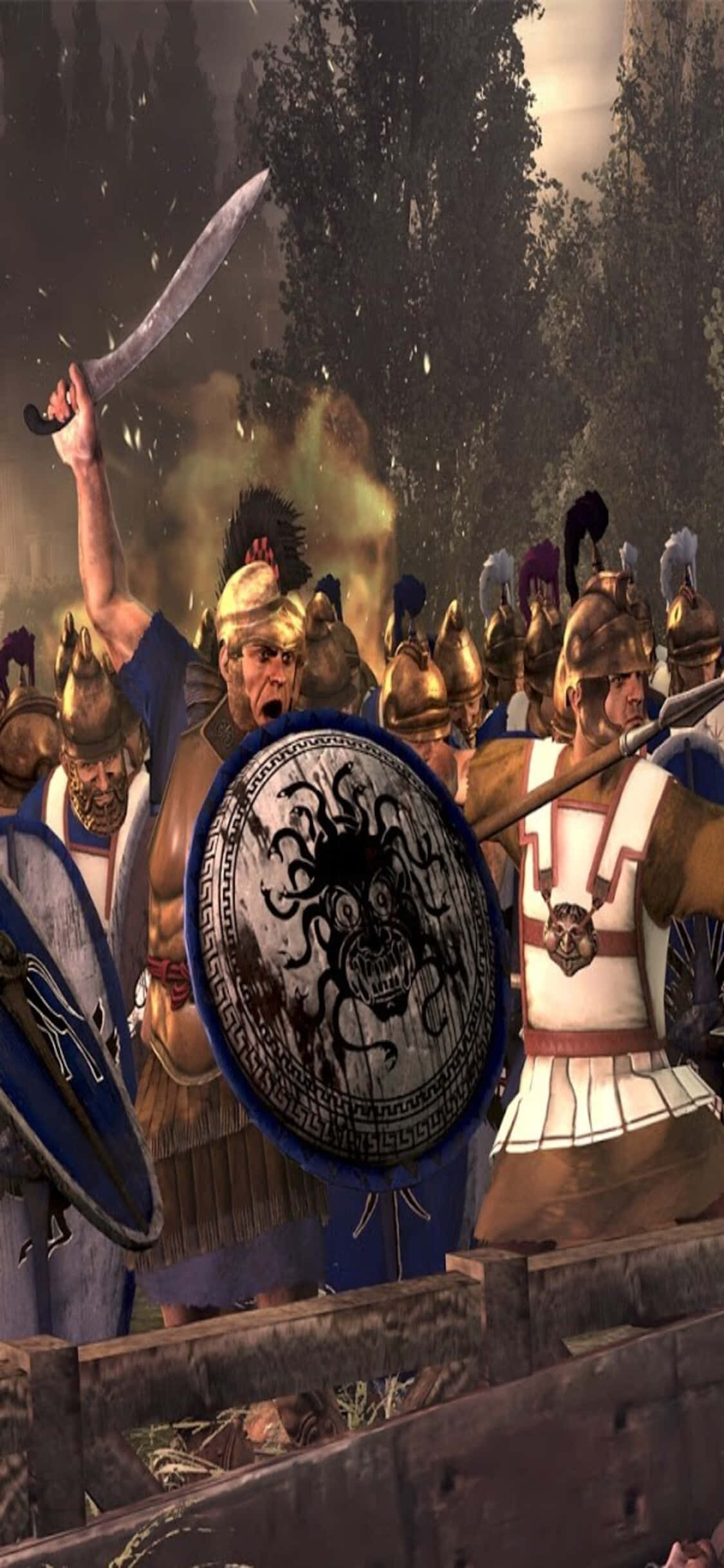 zırh ve kalkanlar içinde bir grup insan Duvar Kağıdı