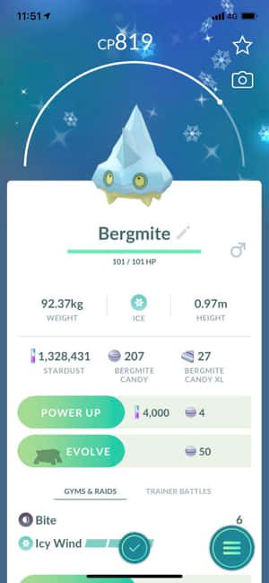 101 HP'li Bergmite — Galaxy A55 Duvar Kağıdı
