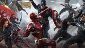 2560x1440 Marvel Kaptan Amerika İç Savaş — Iron man Duvar Kağıdı