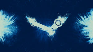 Beyaz boya ile Steam oyun logosu 4k duvar kağıdı.
